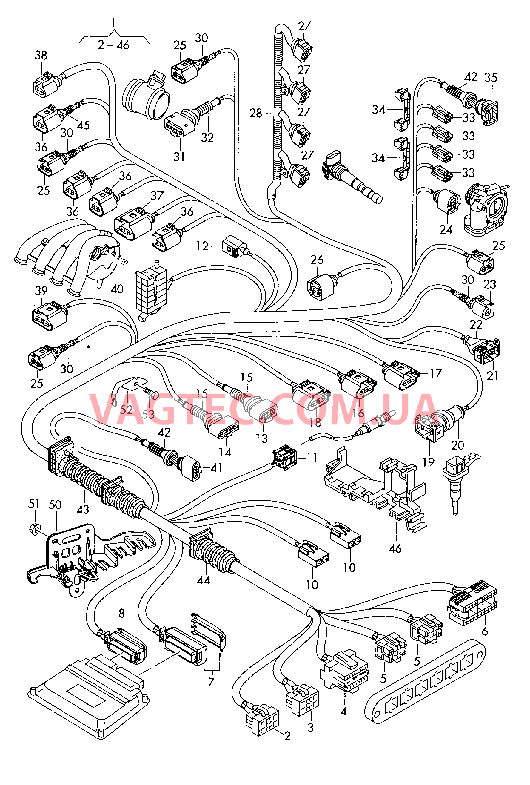 Жгут проводов для моторн. отс.  для AUDI A6 2002