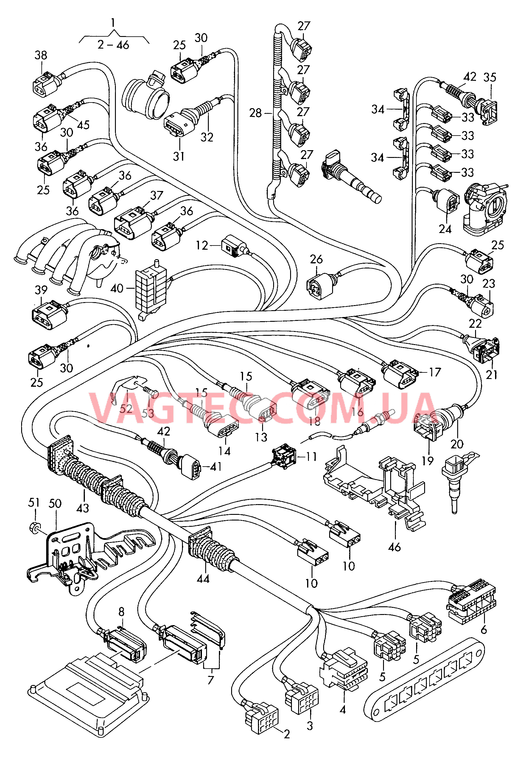 Жгут проводов для моторн. отс.  для AUDI A6Q 2004