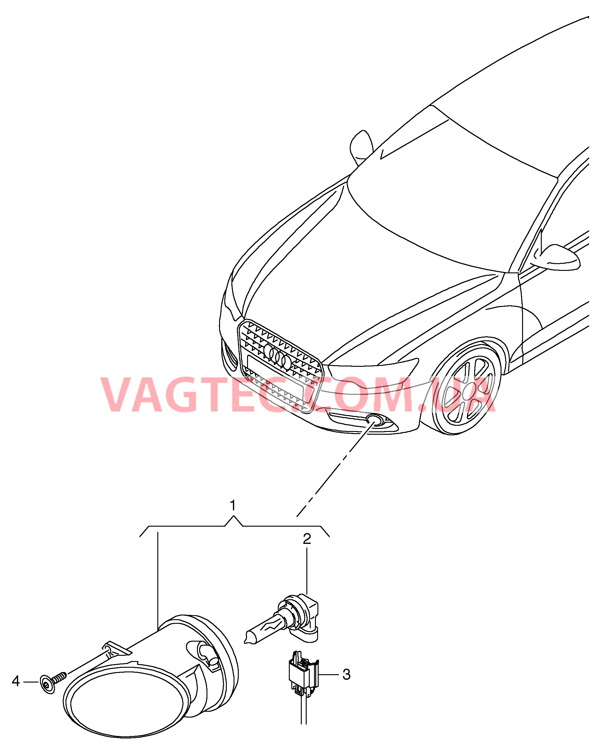 Галоген. противотуманная фара  для AUDI A6Q 2012