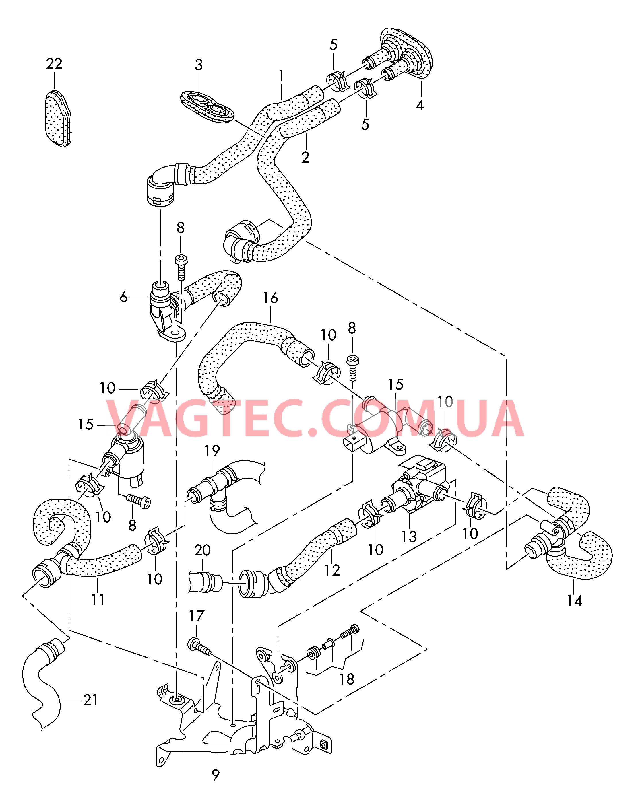 Шланги ОЖ отопителя  для AUDI A6 2011-1