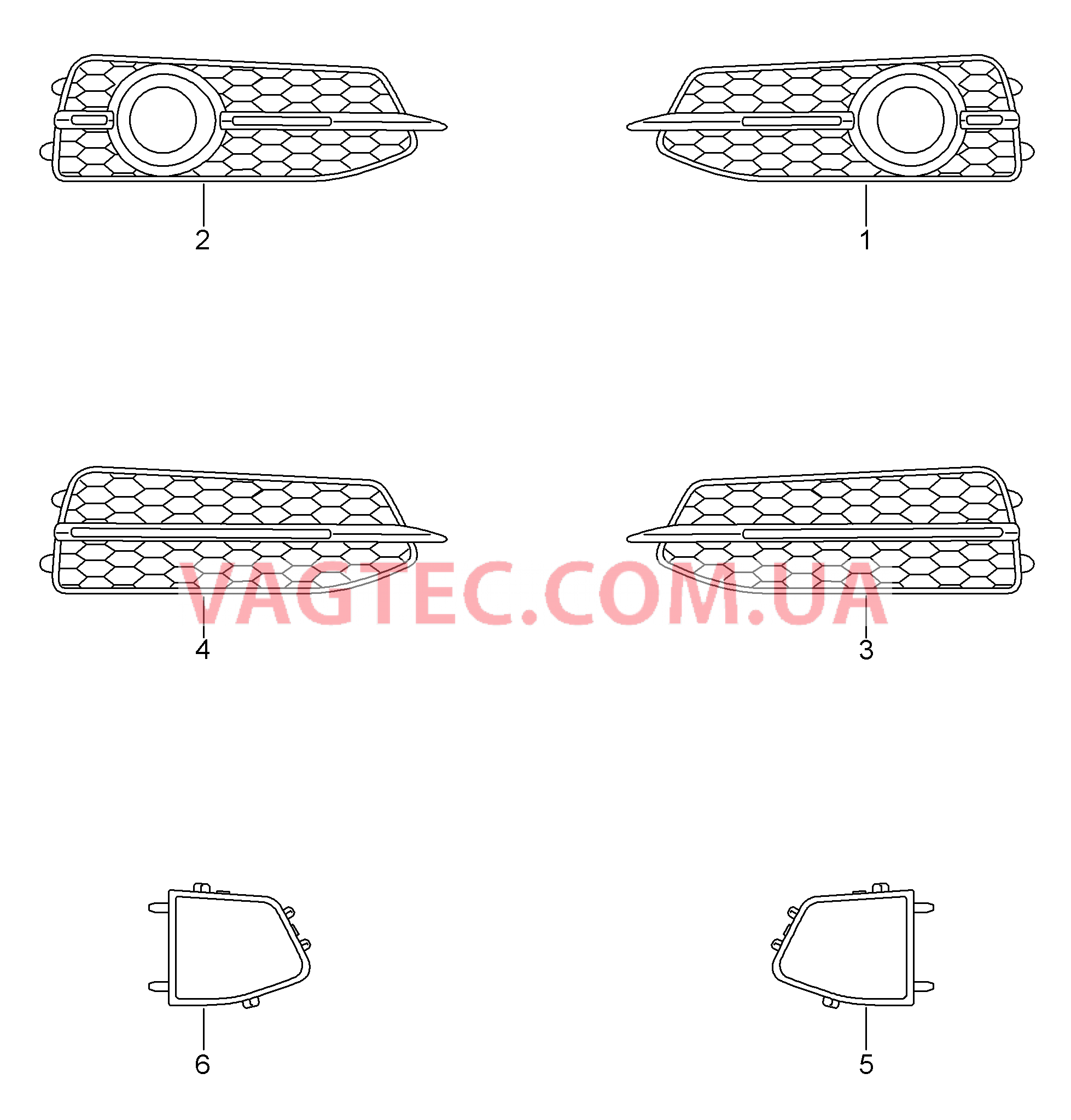 Решетка, воздухонаправляющая  для AUDI A6 2012