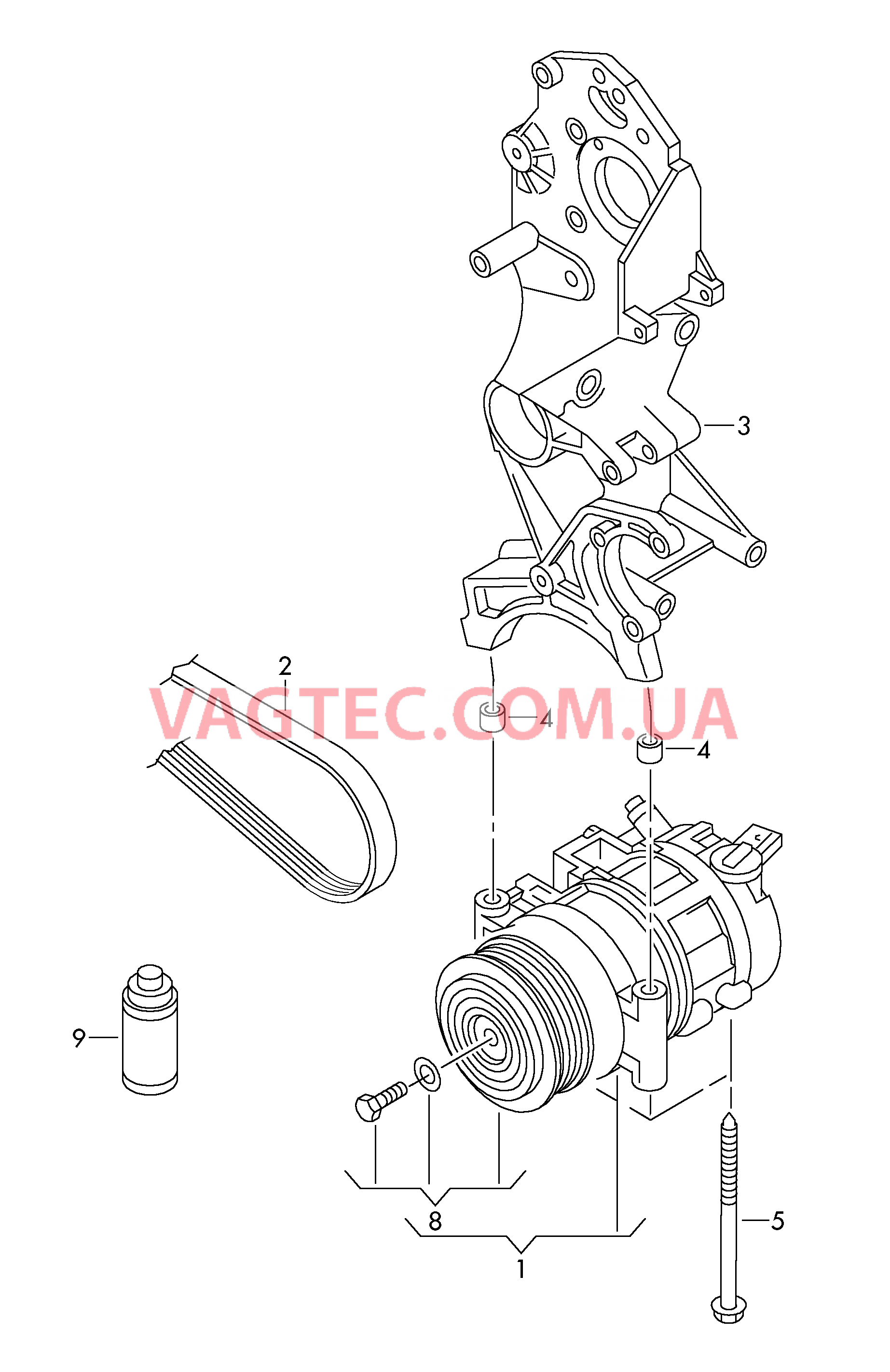 Компрессор климатической уст.  для VOLKSWAGEN Transporter 2012-1