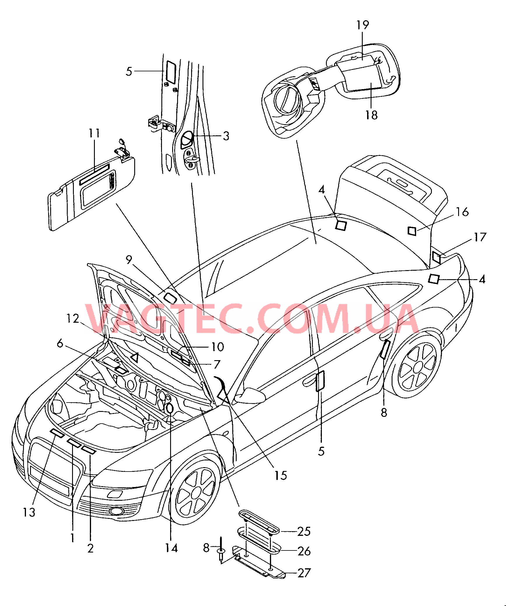 Табличка для заправки топливом  для AUDI A6 2008