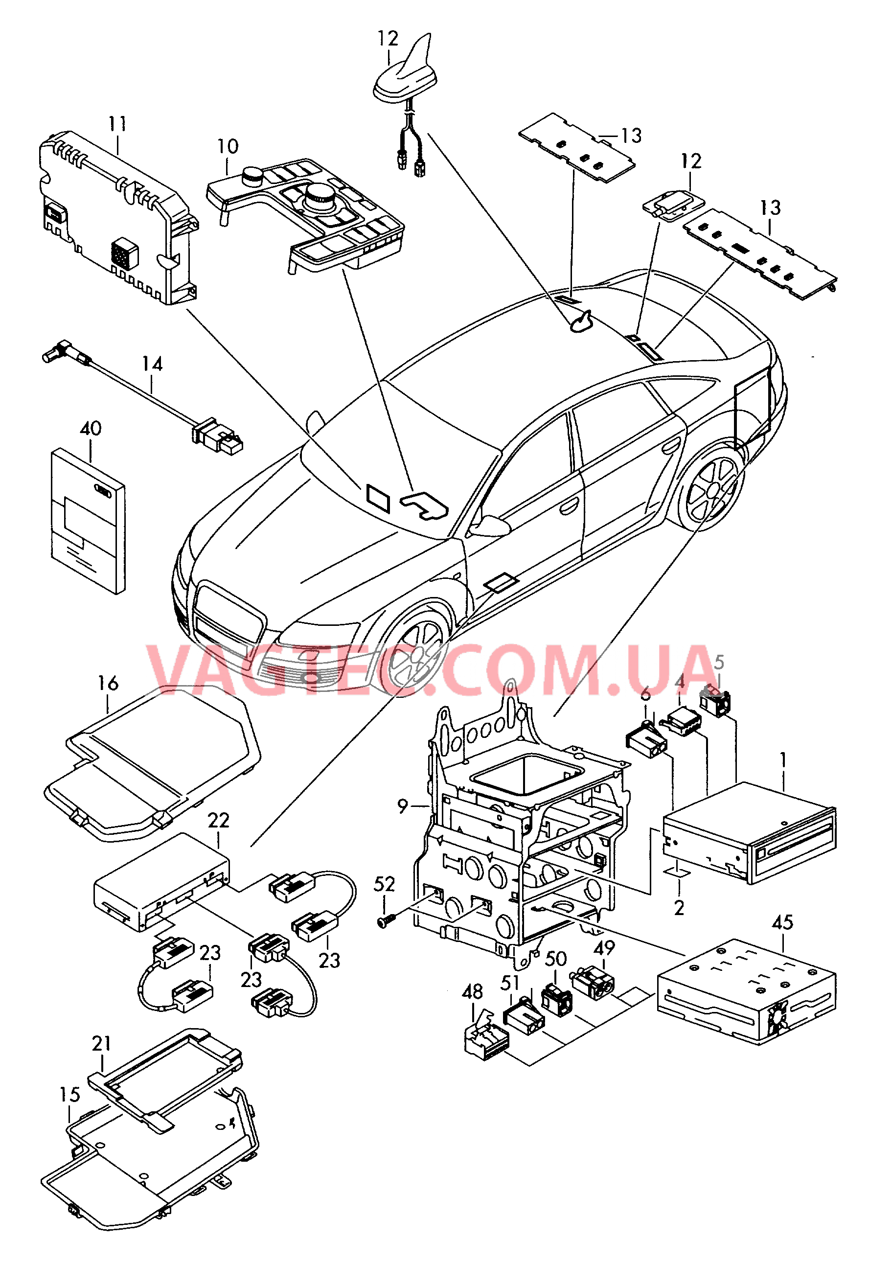 Электрические детали для системы навигации  ТВ-тюнер  для AUDI A6 2006