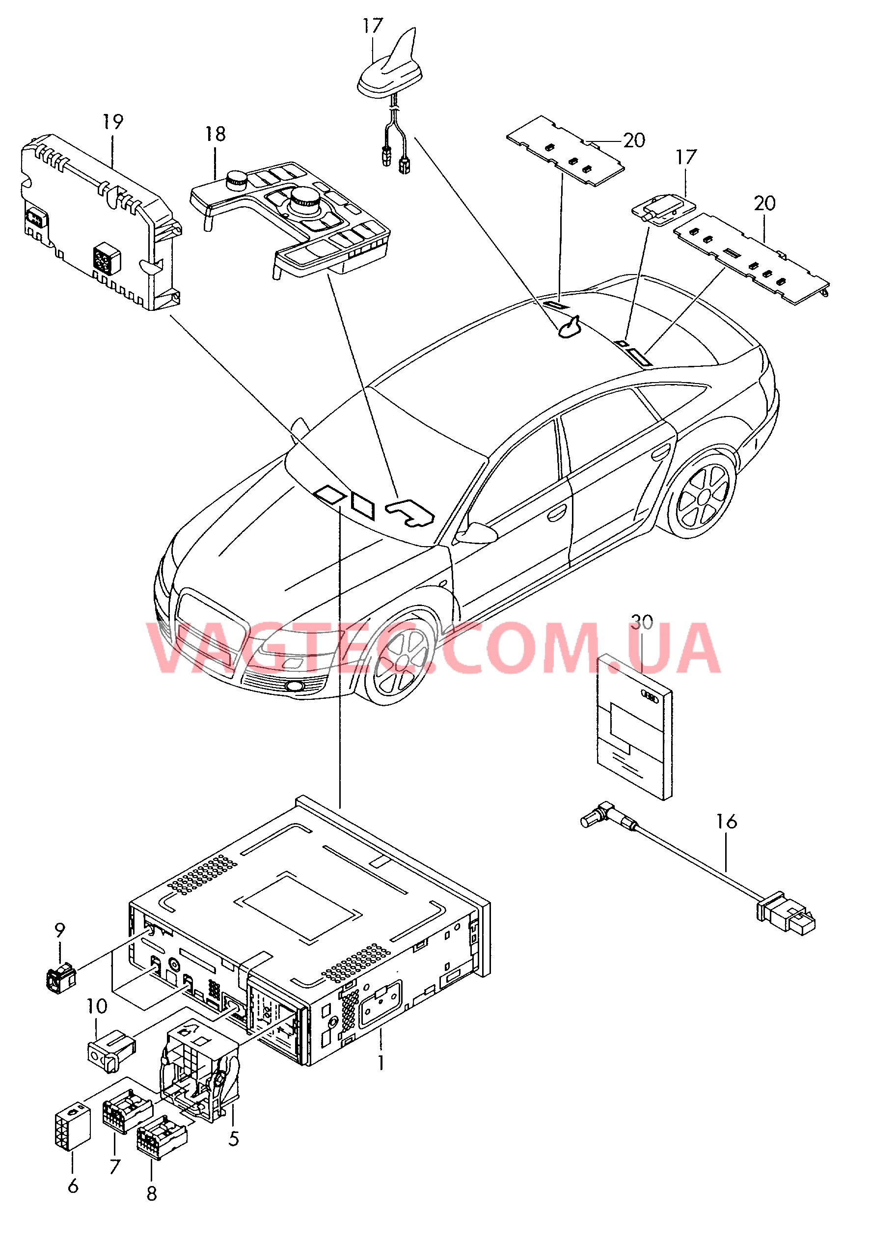 Электрические детали для системы навигации  для AUDI A6 2005-1