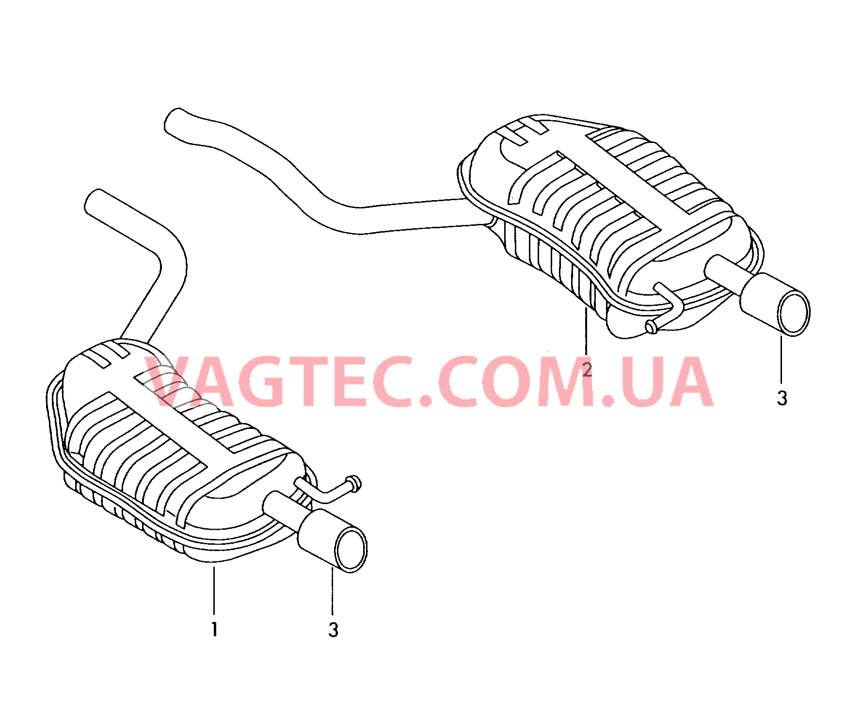 Оригинальные аксессуары 1 к-т накладок для концевых секций труб заднего глушителя  для AUDI A6Q 2010