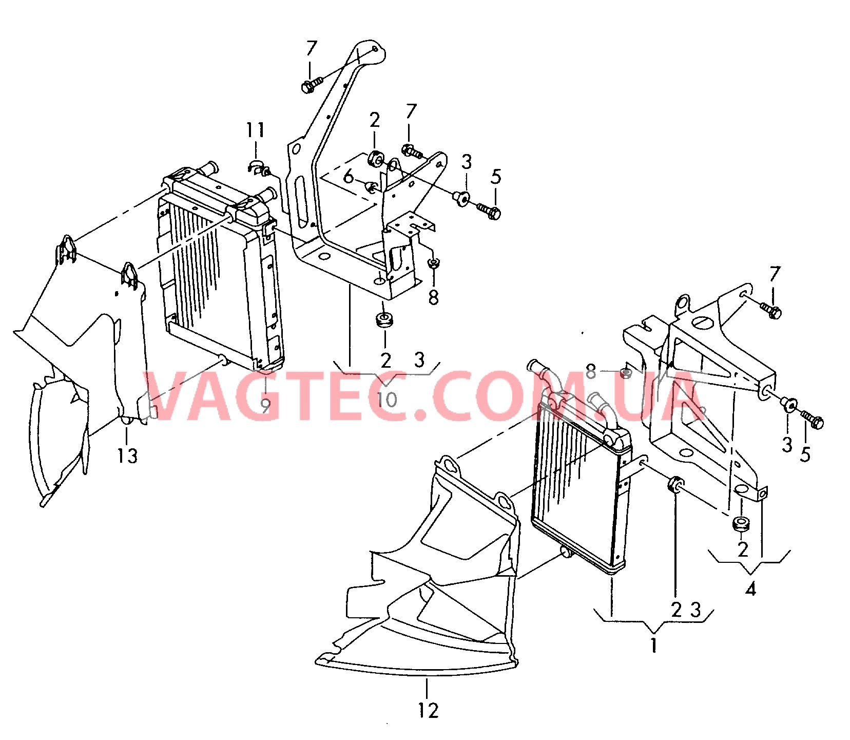 Дополнительный радиатор ОЖ Воздуховод  для AUDI A6 2005-1