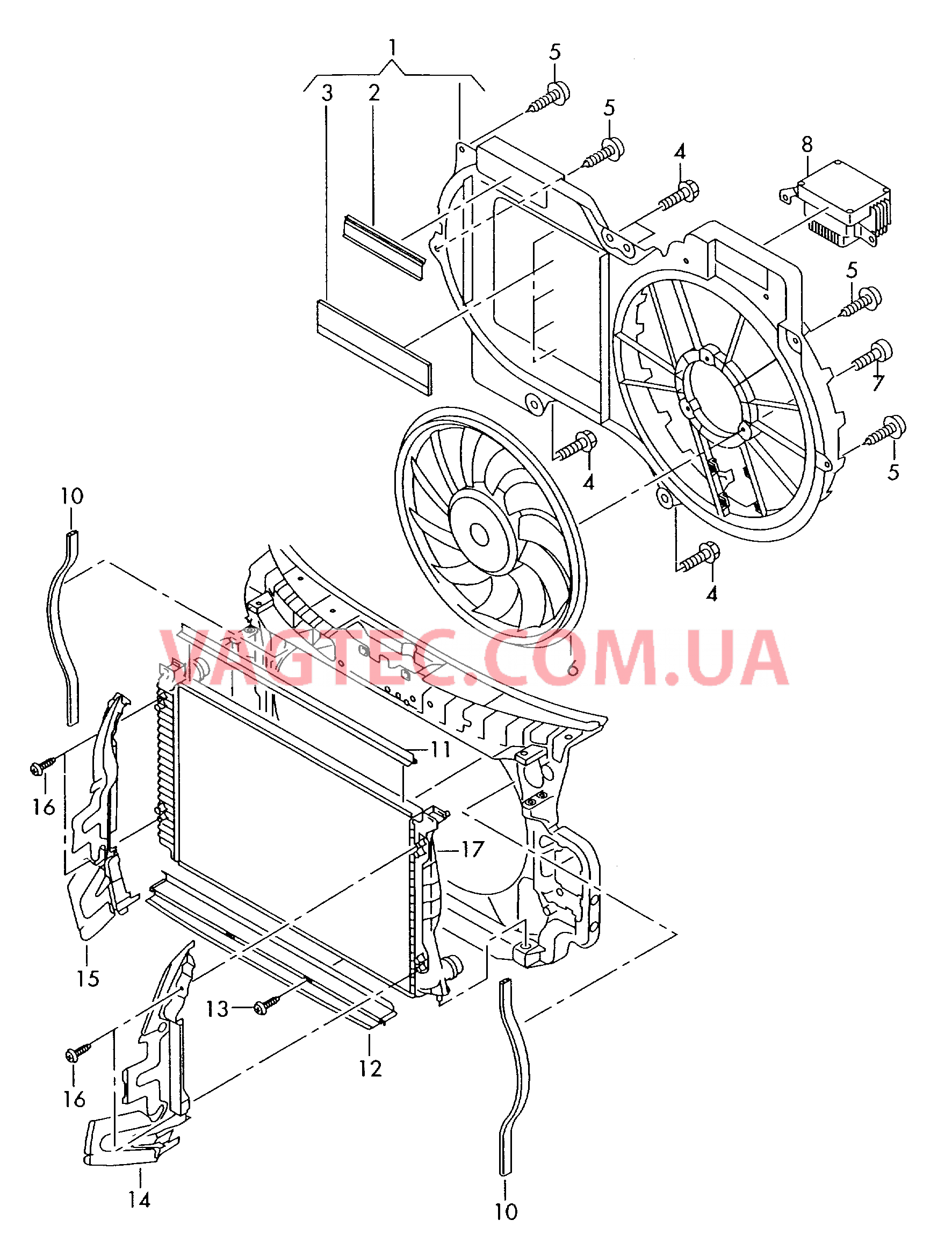 Рамка вентилятора Воздуховод для а/м без прицепа  для AUDI A6 2005-1