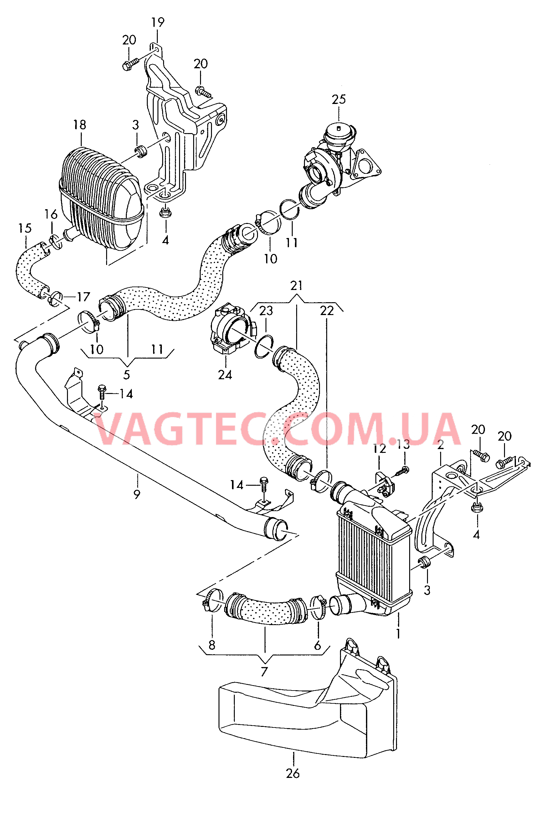 Охладитель наддув. воздуха  для AUDI A6 2007