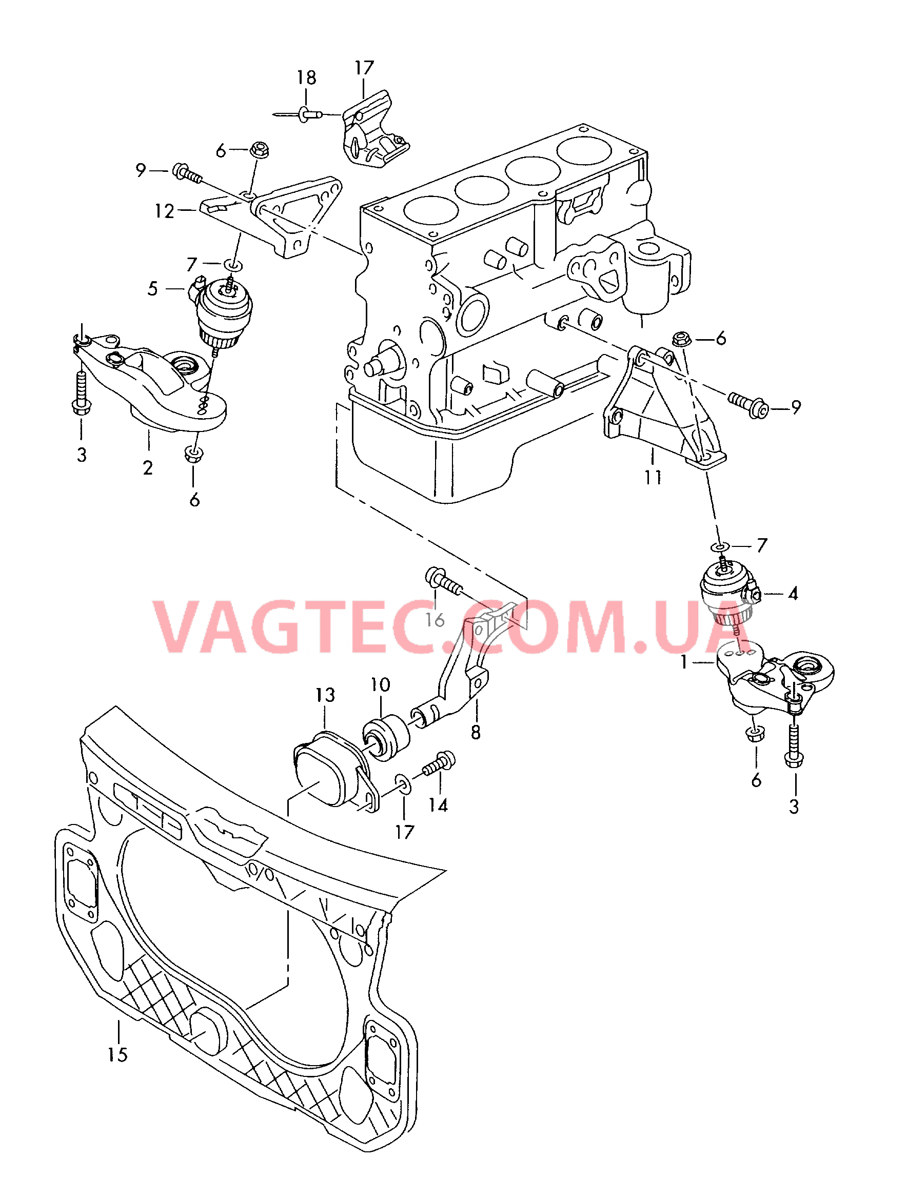 Детали крепления для двигателя и КП  для AUDI A6 2005-1