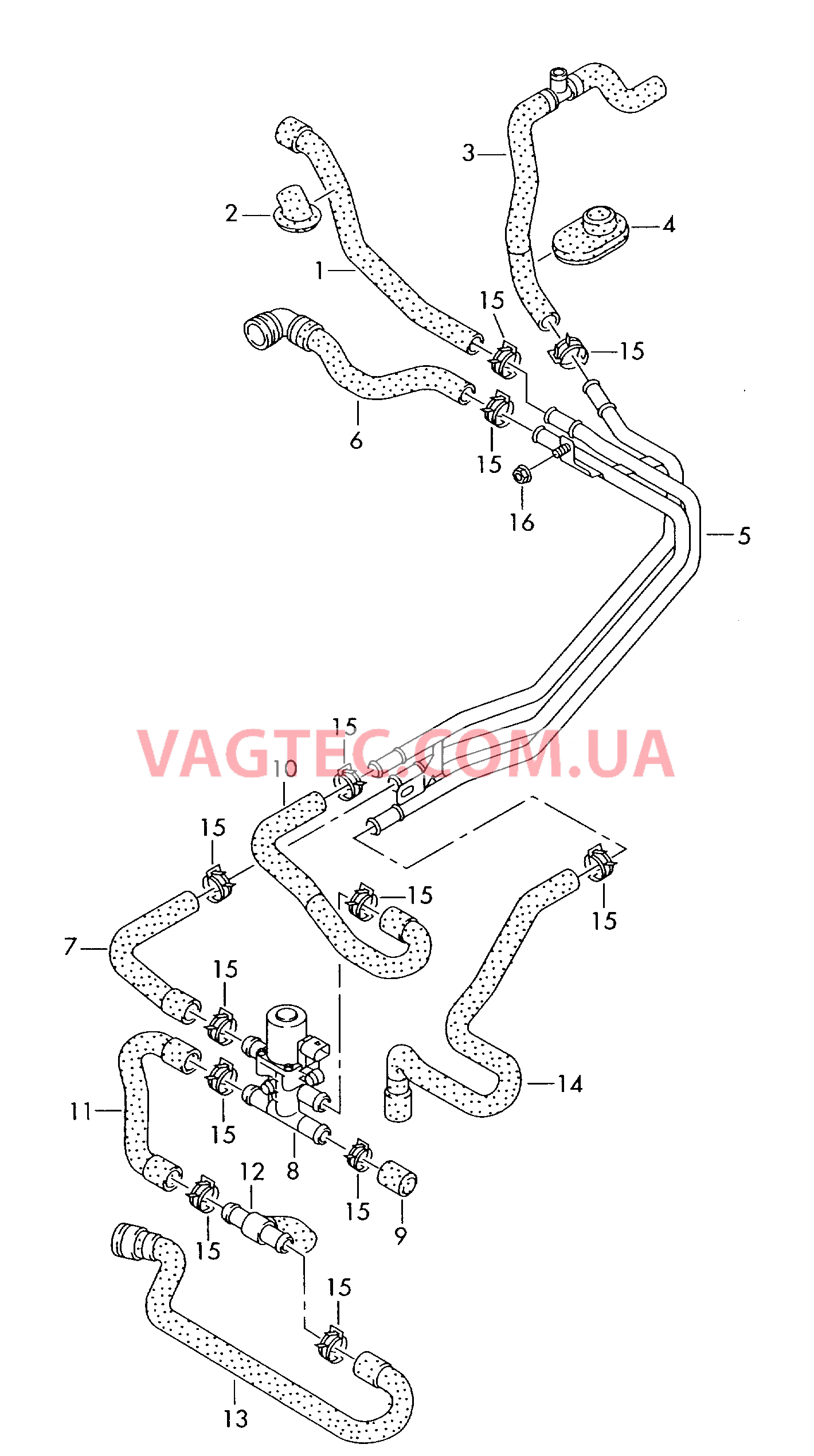 Шланги ОЖ для а/м с автономным отопителем  для AUDI A6AR 2008