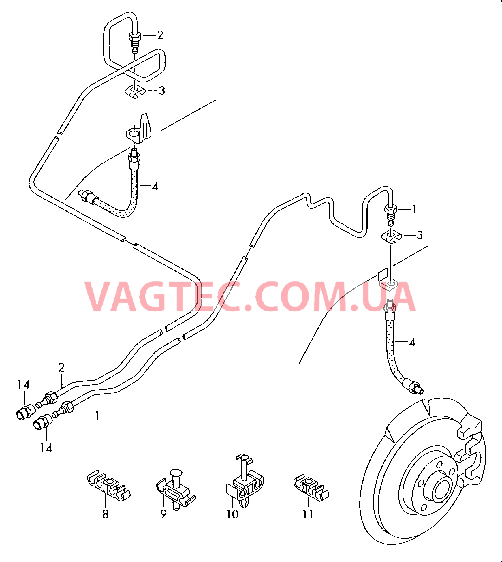 Тормозная трубка Тормозной шланг  для AUDI A6 2005-1
