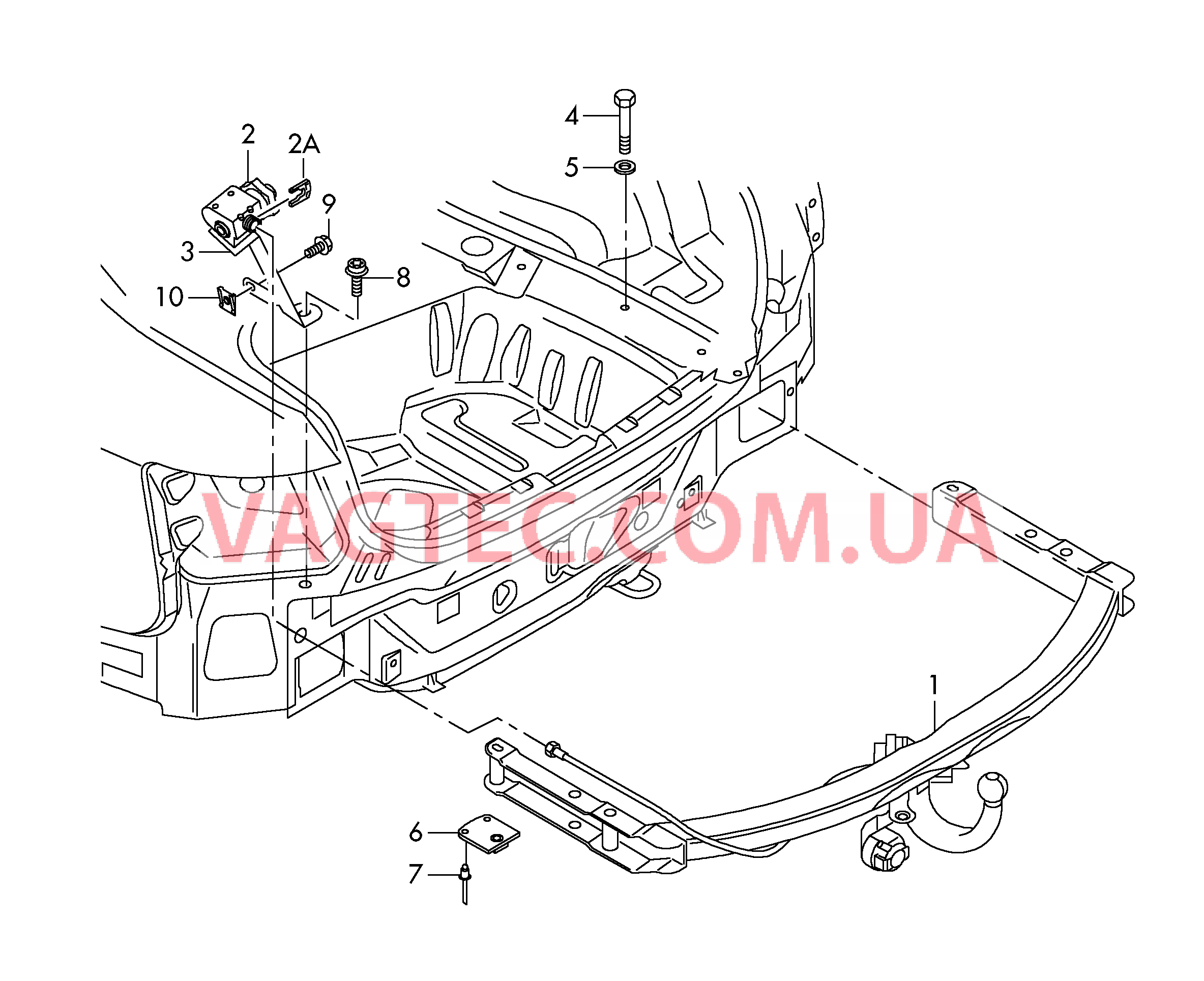ТСУ (шаровой наконечник)  для AUDI A6Q 2009