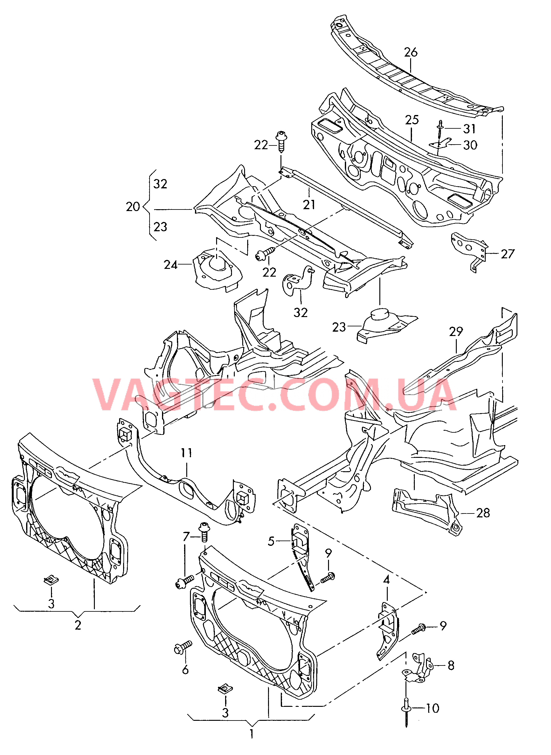 Передняя часть кузова  для AUDI A6 2007