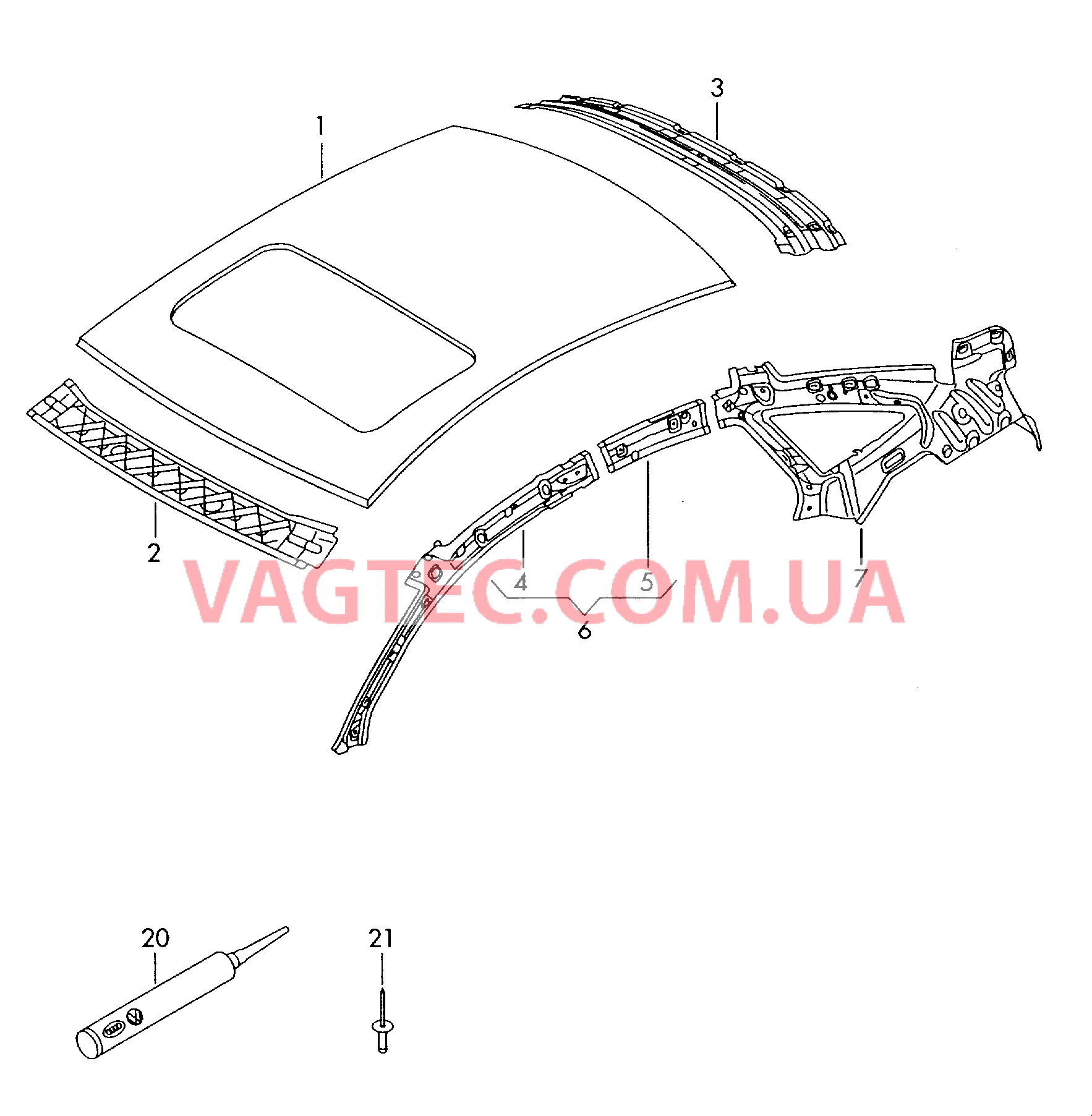 Крыша Клеящий и уплотняющий материал  для AUDI RS6 2010