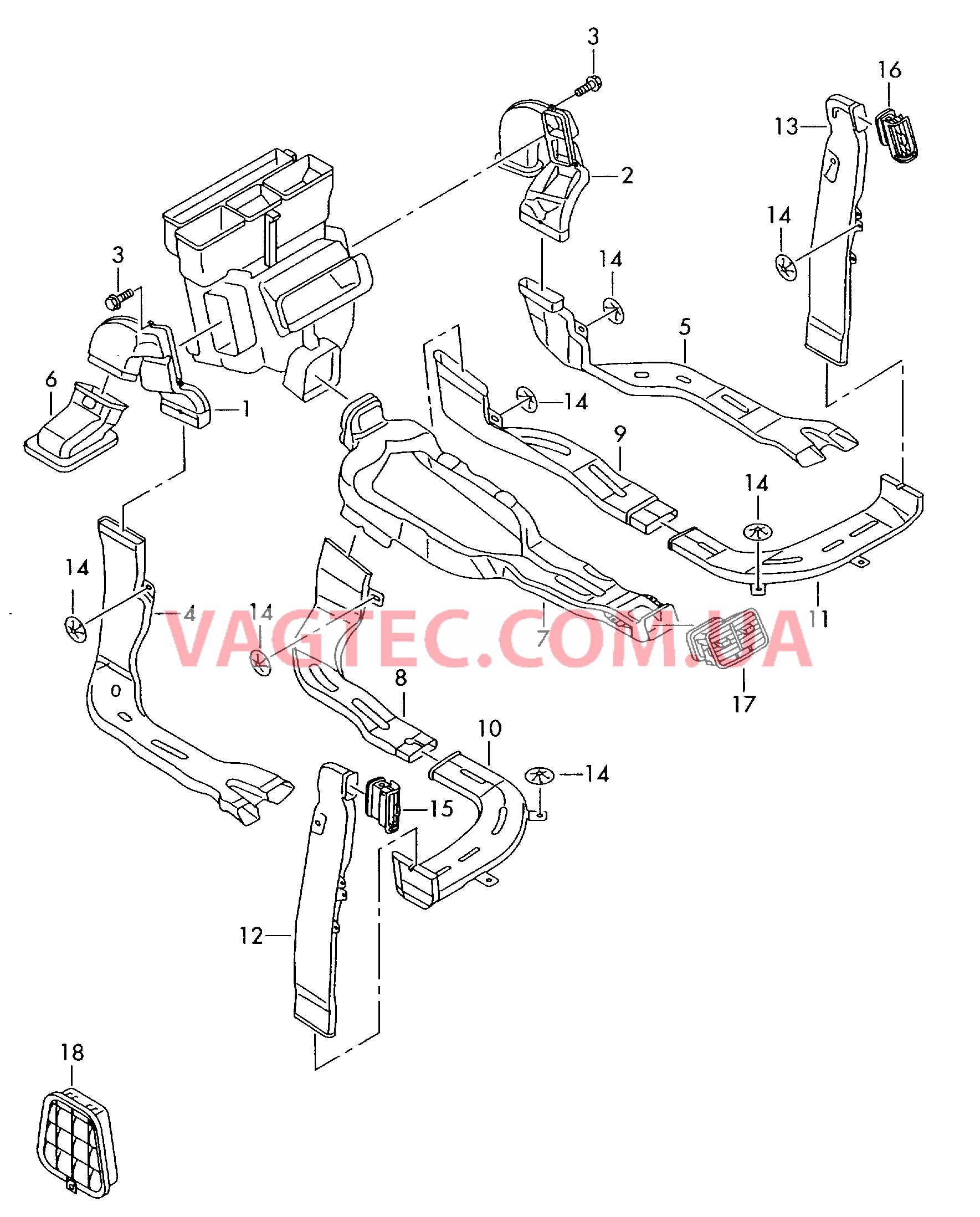 Направляющая приточн. воздуха для салона  для AUDI A6Q 2007