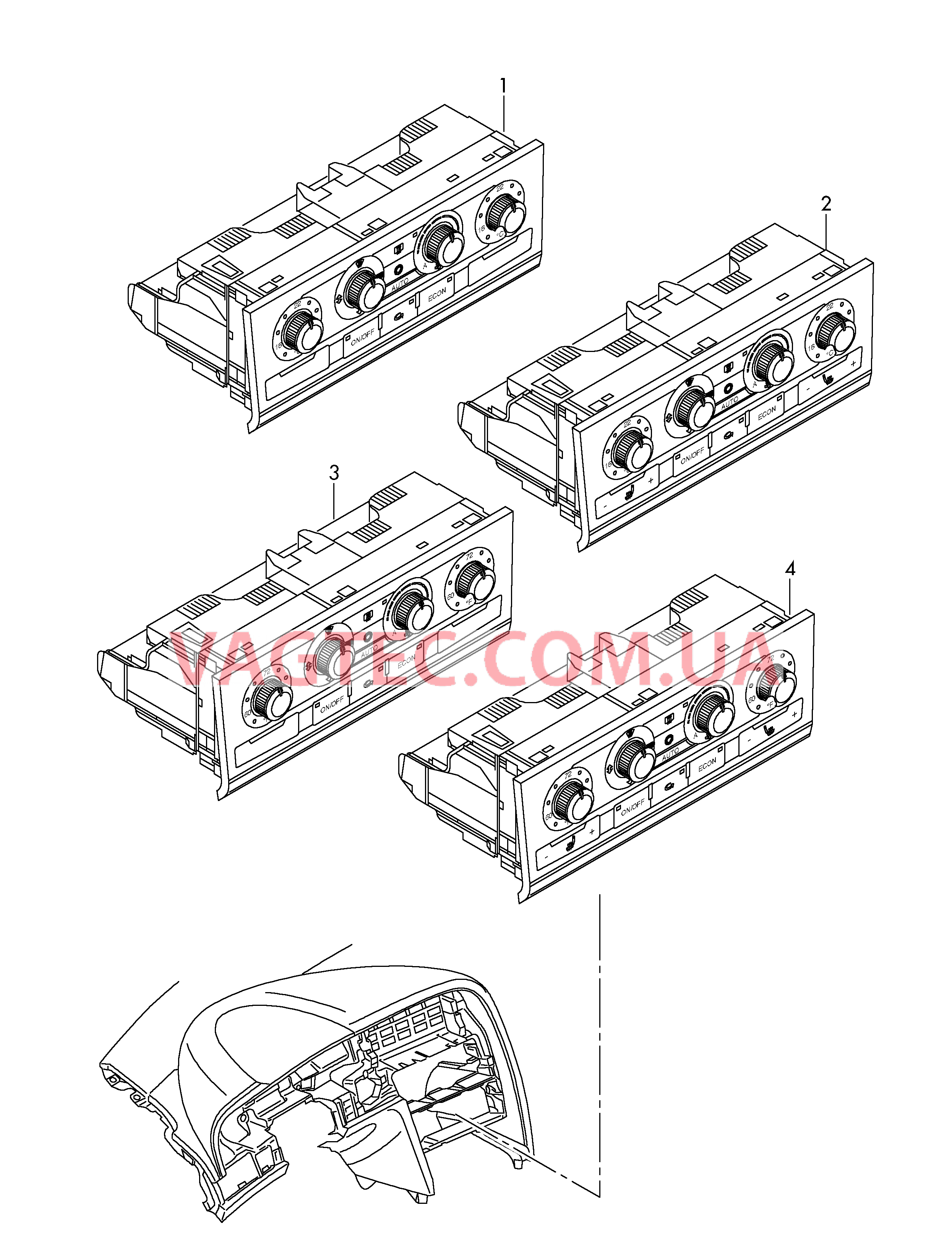 Панель управления и индикации отопителя и климатическ. уст.  для AUDI A6 2006