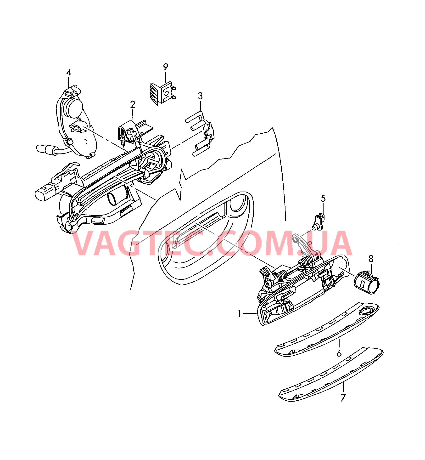 Ручка двери снаружи  для AUDI A6 2007