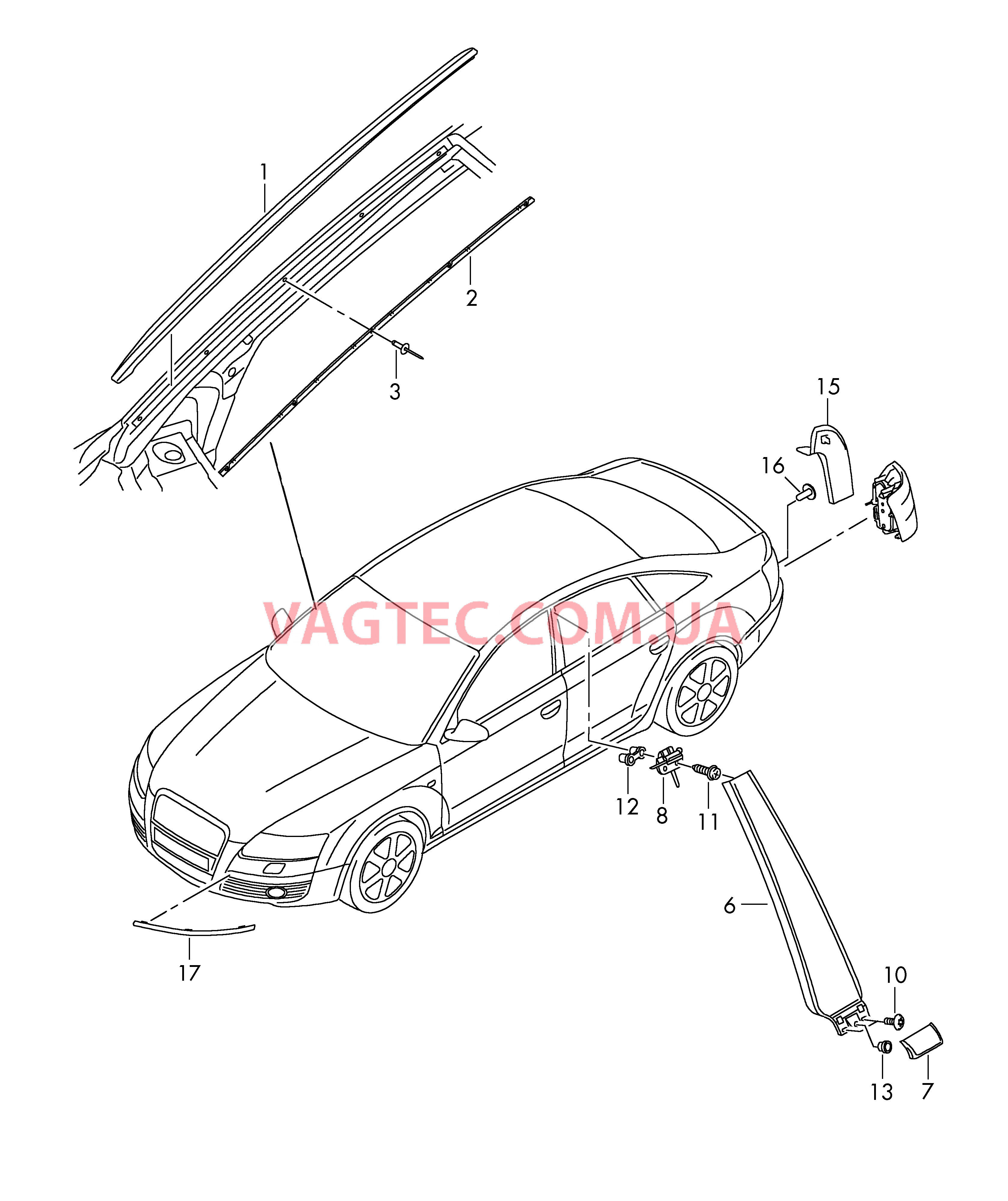 Водоотводящий щиток Накладки на стойки  для AUDI A6AR 2010