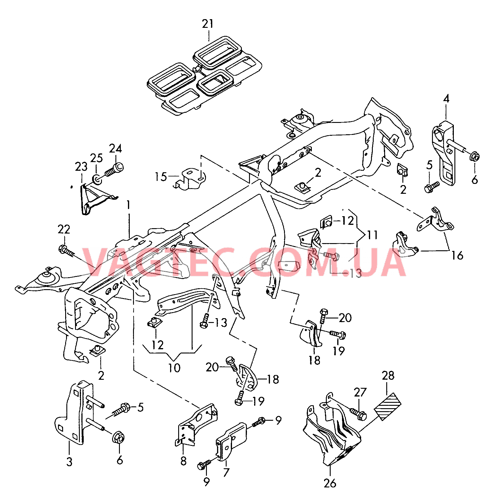 Поперечина передней панели  для AUDI A6 2008