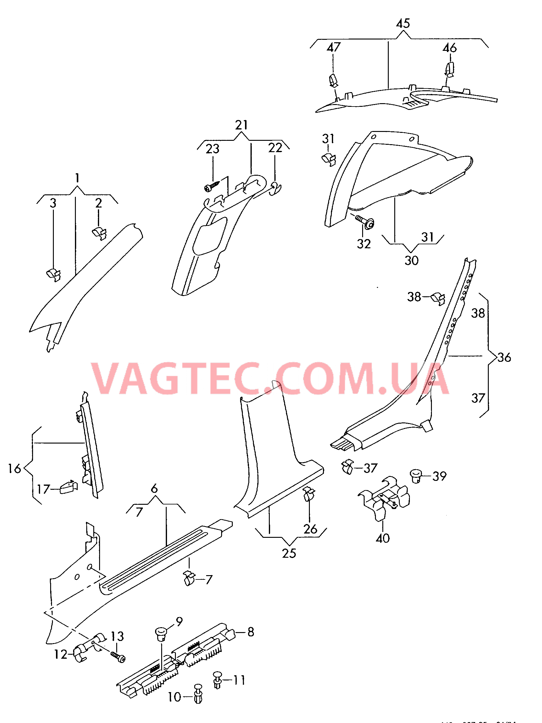 Облицовка стойки  F 4F-9-000 001>> для AUDI A6AR 2007