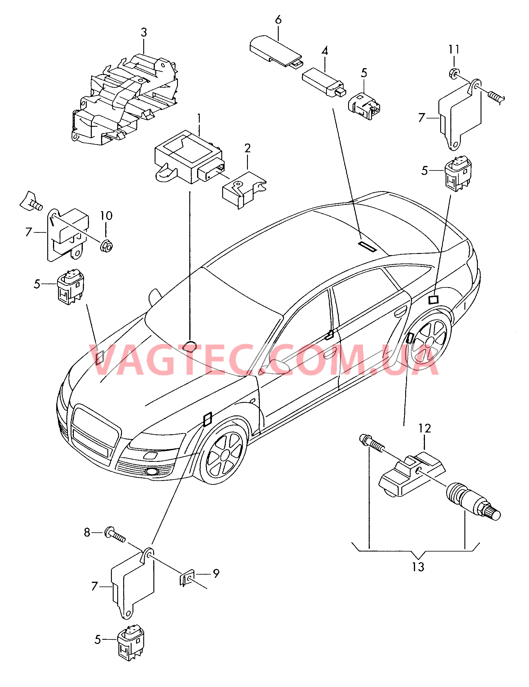 Cист. контр.давл.возд. в шинах  для AUDI A6 2005-1