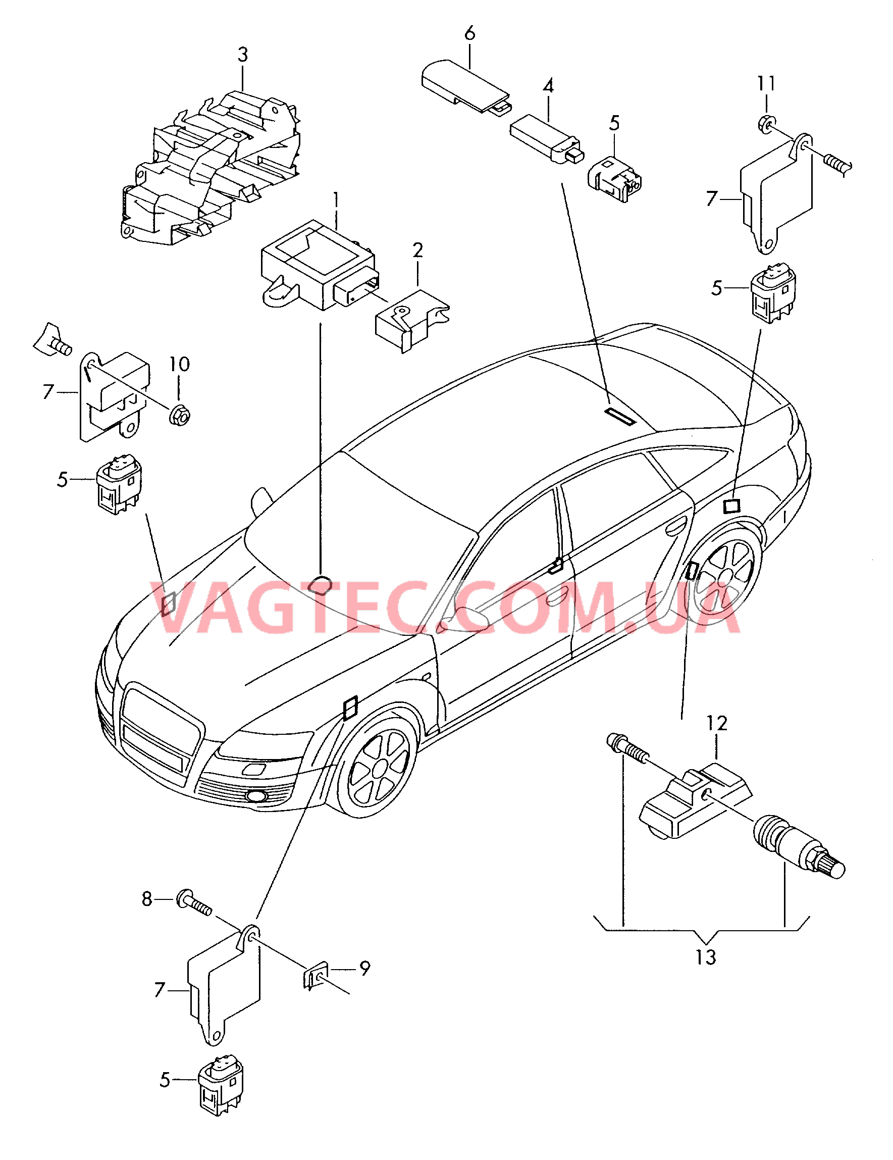 Cист. контр.давл.возд. в шинах  для AUDI A6Q 2007