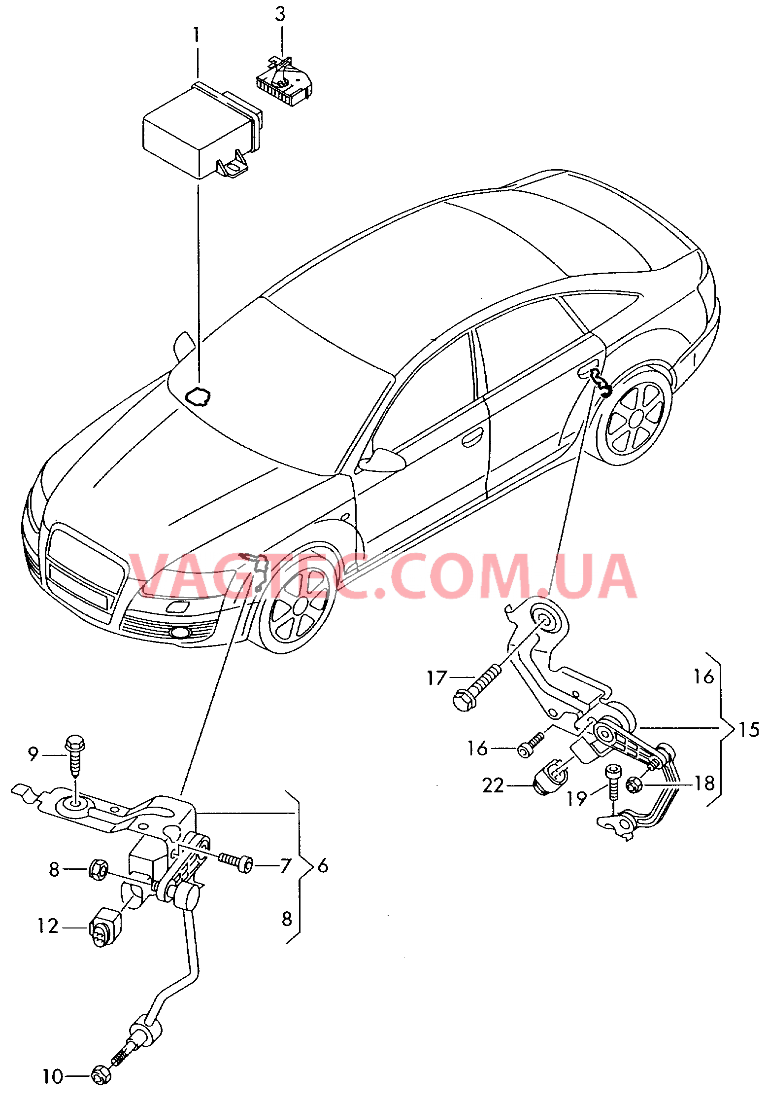 БУ автоматического корректора фар  Регулятор угла наклона фар для а/м с автоматическим корректором фар  для AUDI RS6 2010