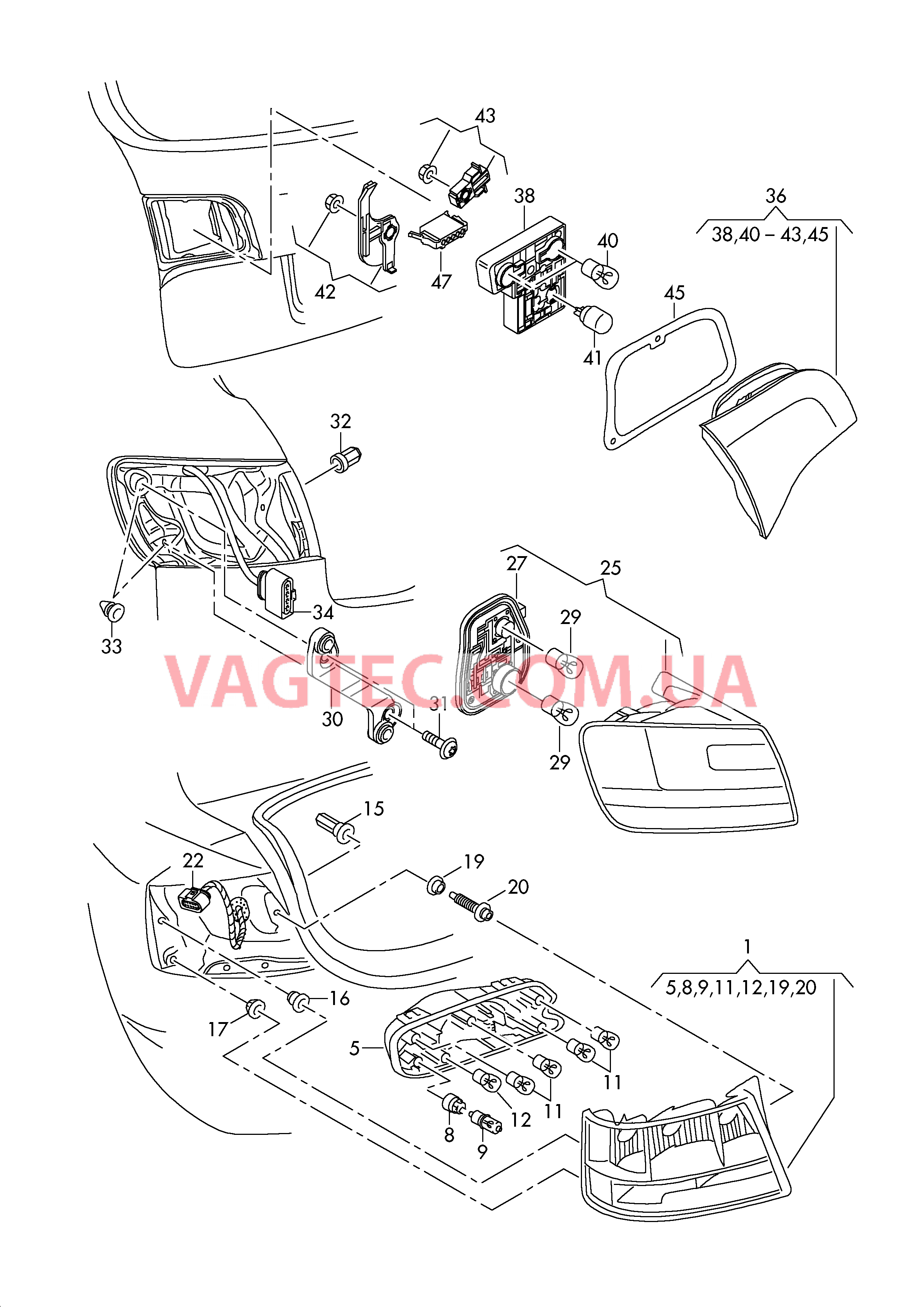Задний фонарь  F 4F-9-000 001>> для AUDI A6AR 2007