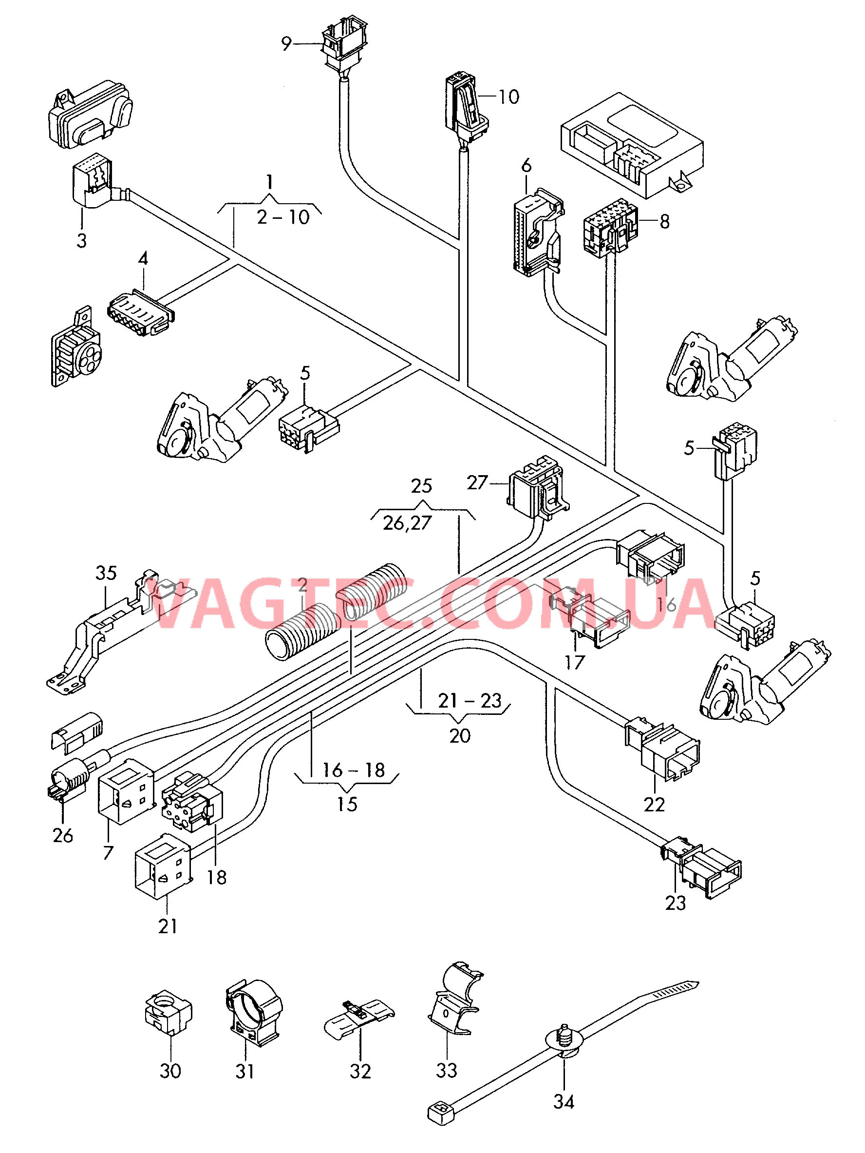 Жгут проводов каркаса сиденья  F             >> 4F-7-025 000* для AUDI A6AR 2011