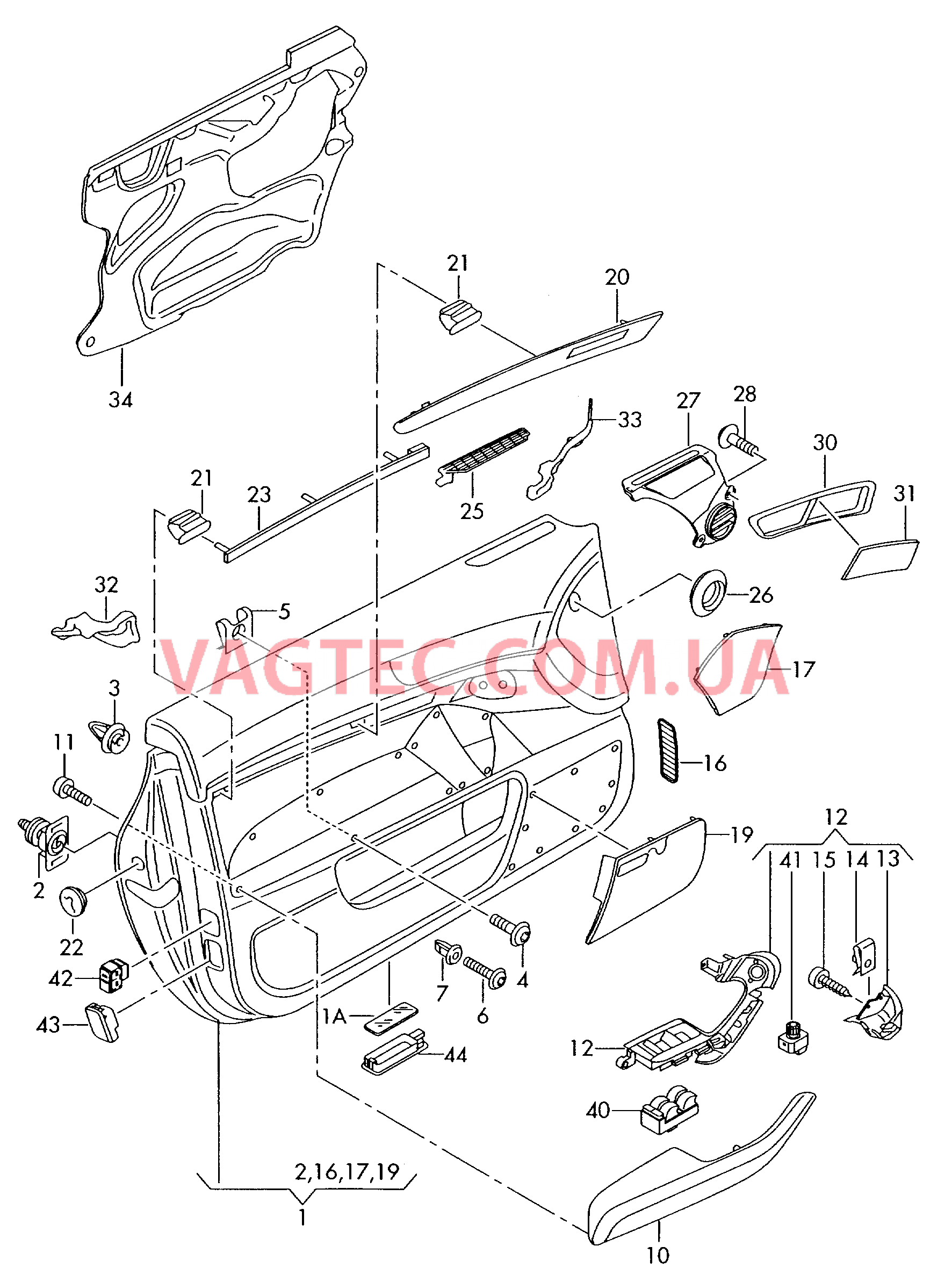 Обшивки дверей  при необходимости доработать  F             >> 4F-5-028 000* для AUDI A6 2006