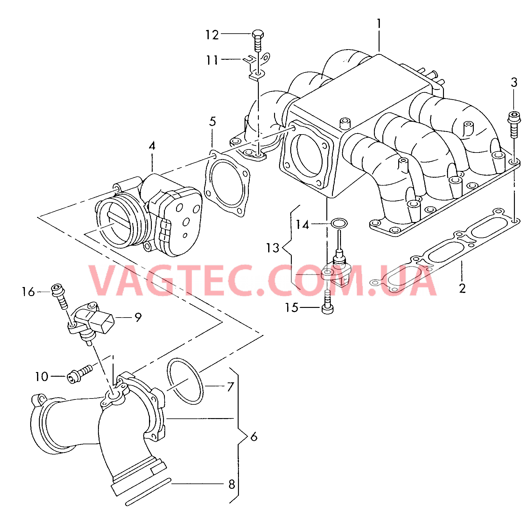 Воздухозаборная труба Корпус дроссельной заслонки  для AUDI RS4 2000