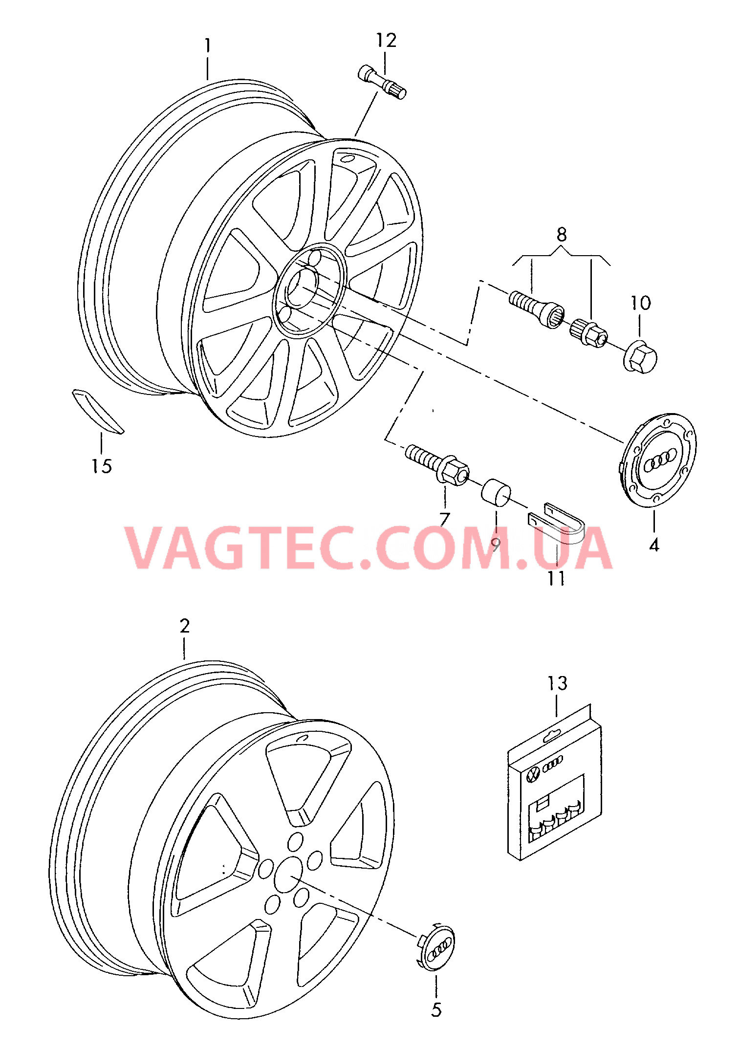 Алюминиевый диск  для AUDI RS4 2001