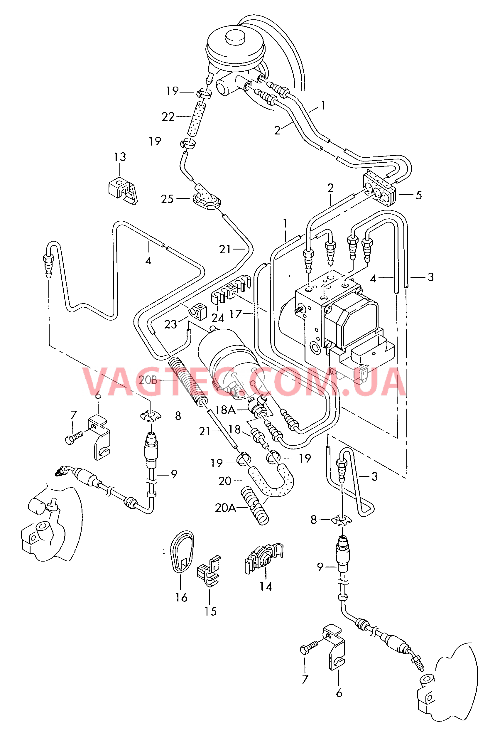 Тормозная трубка Тормозной шланг  для AUDI RS4 2001