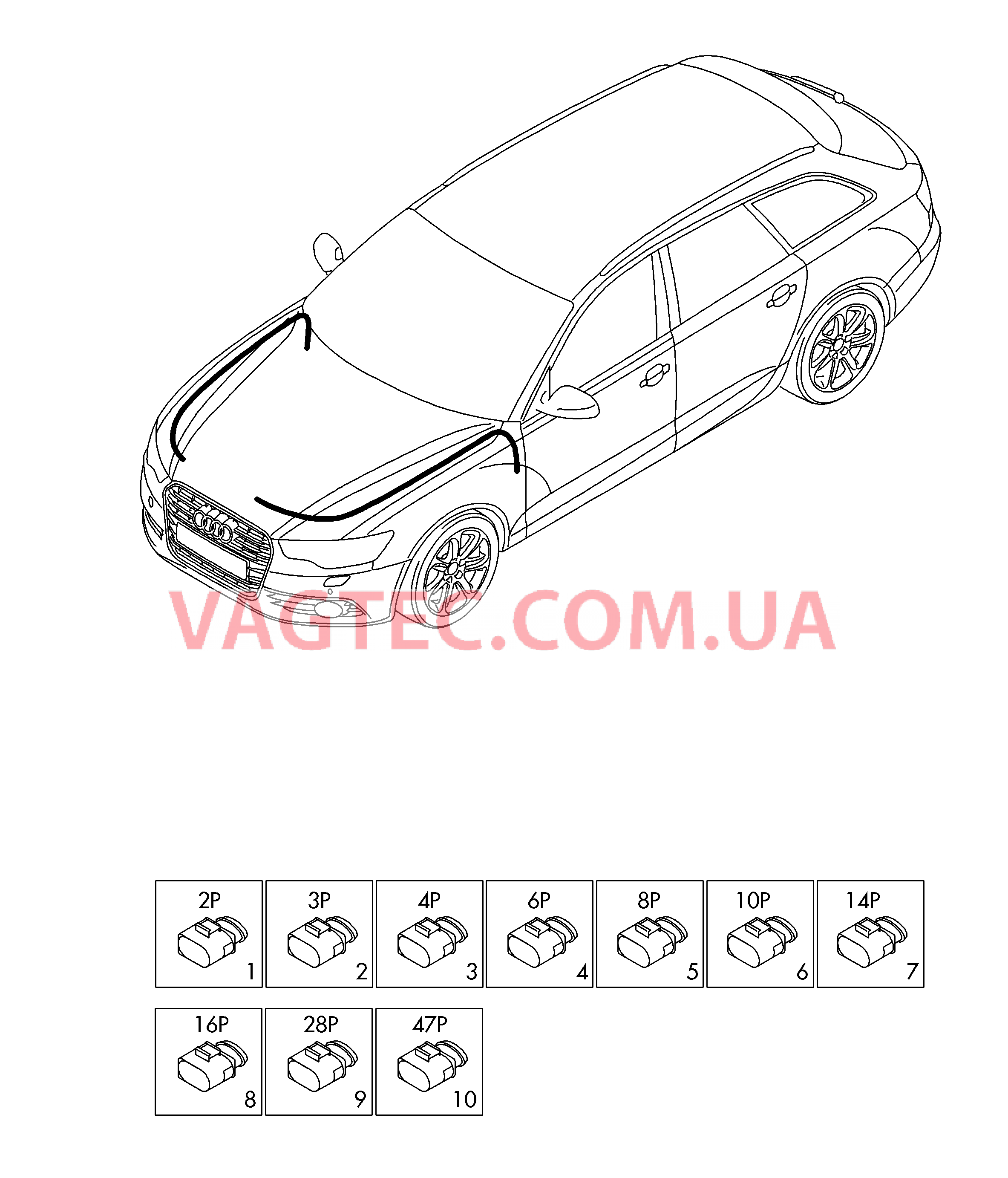 Детали не в сборе Жгут проводов для салона Область:  для AUDI RS6 2019