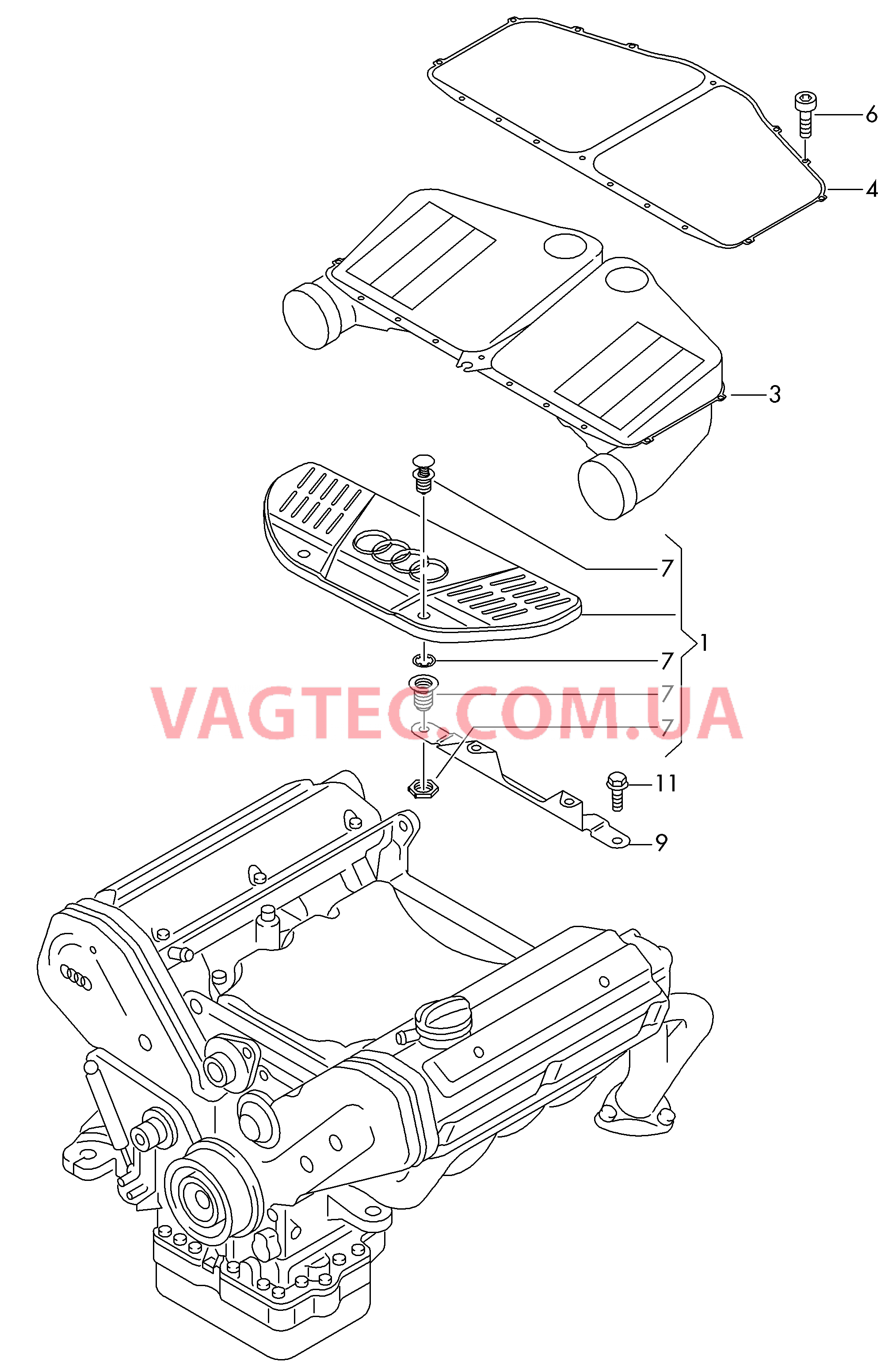 Защ. кожух впускн. коллектора  для AUDI RS6 2004