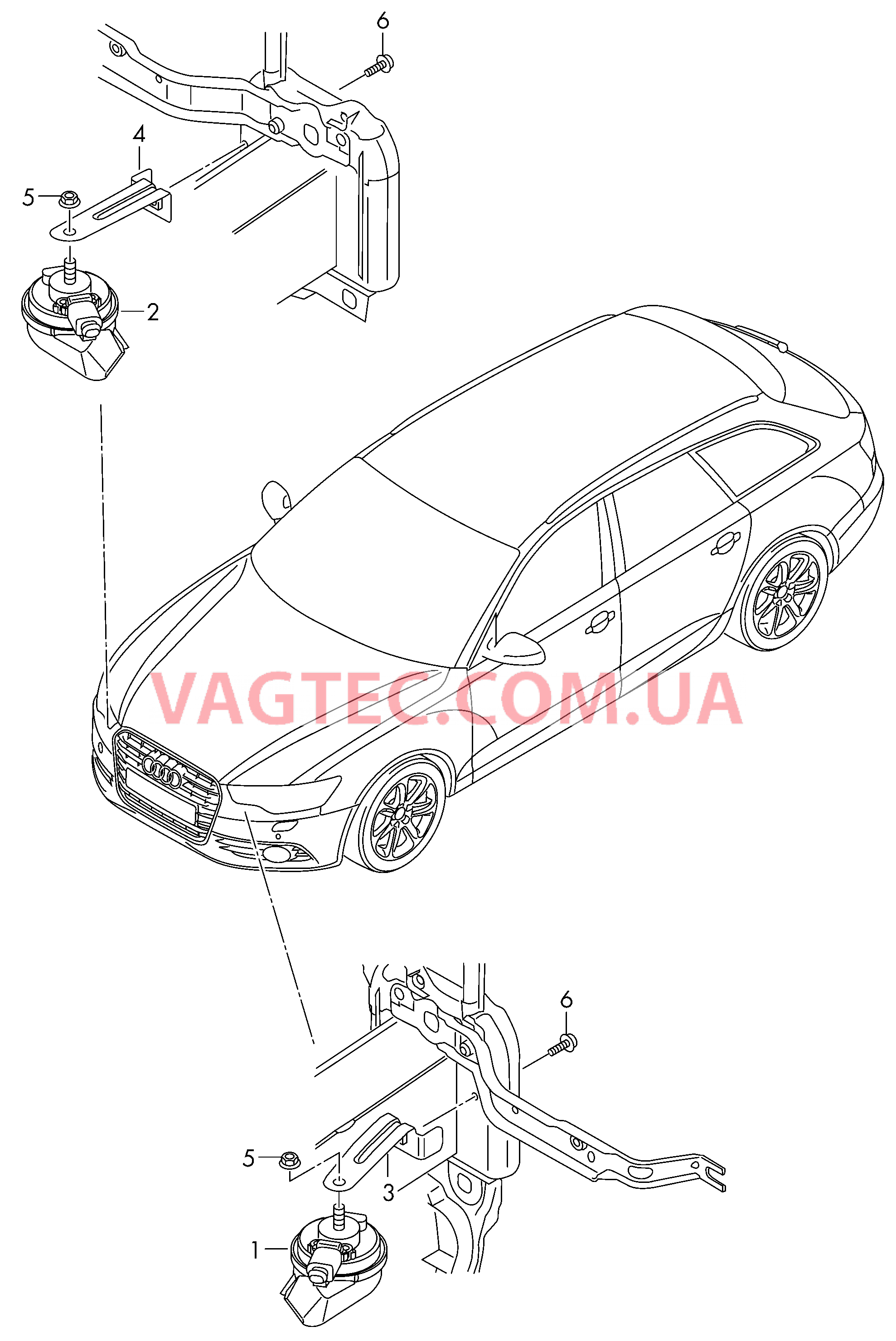 Звуковой сигнал  D -    MJ 2015>> для AUDI RS6 2015