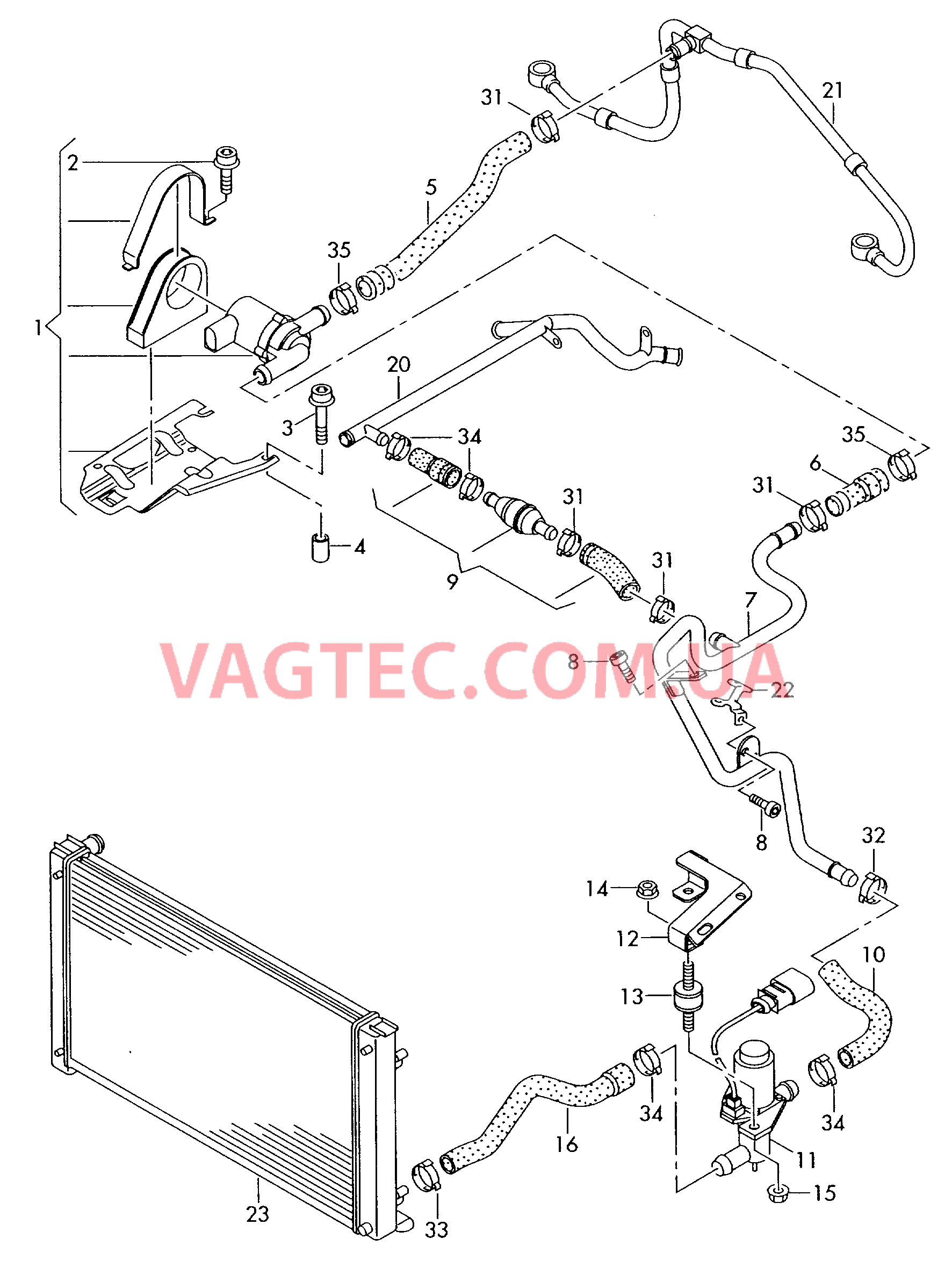 Дополнительный насос ОЖ Электромагнитный клапан   F 4B-3-904 082>>* для AUDI RS6 2004