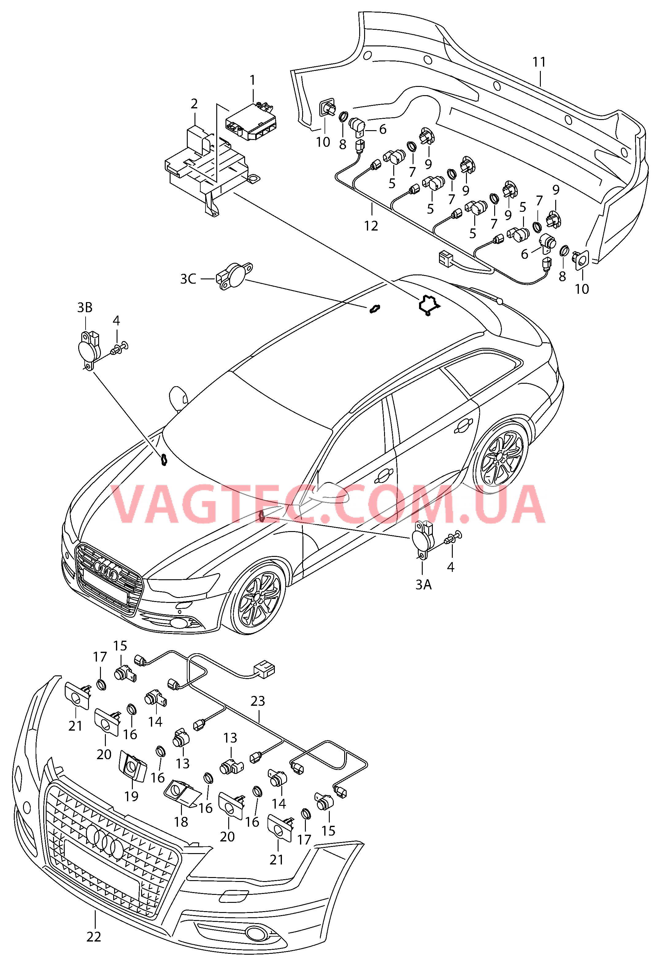 Парковочный ассистент  для AUDI RS6 2015