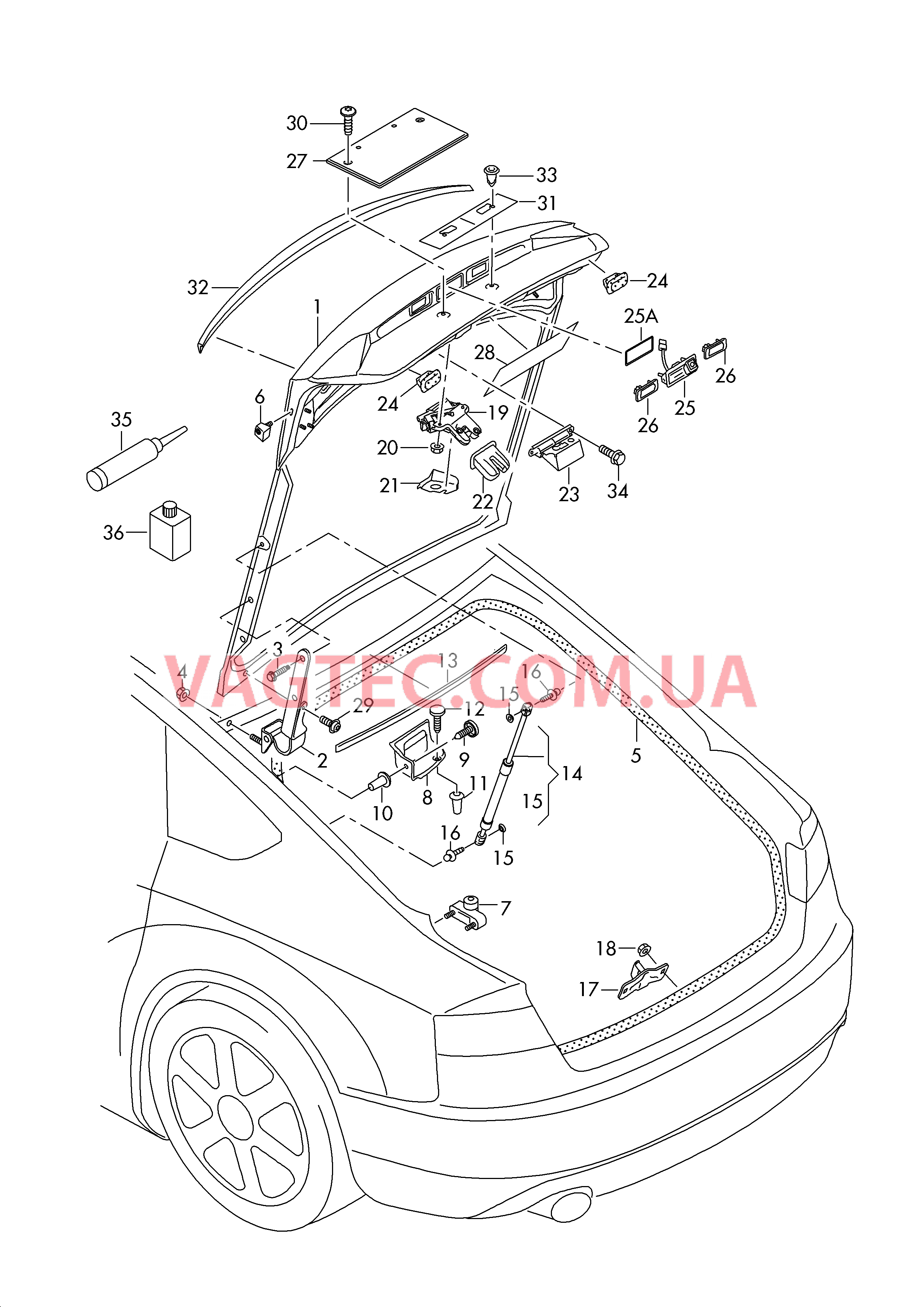 Крышка багажного отсека  для AUDI A5 2017