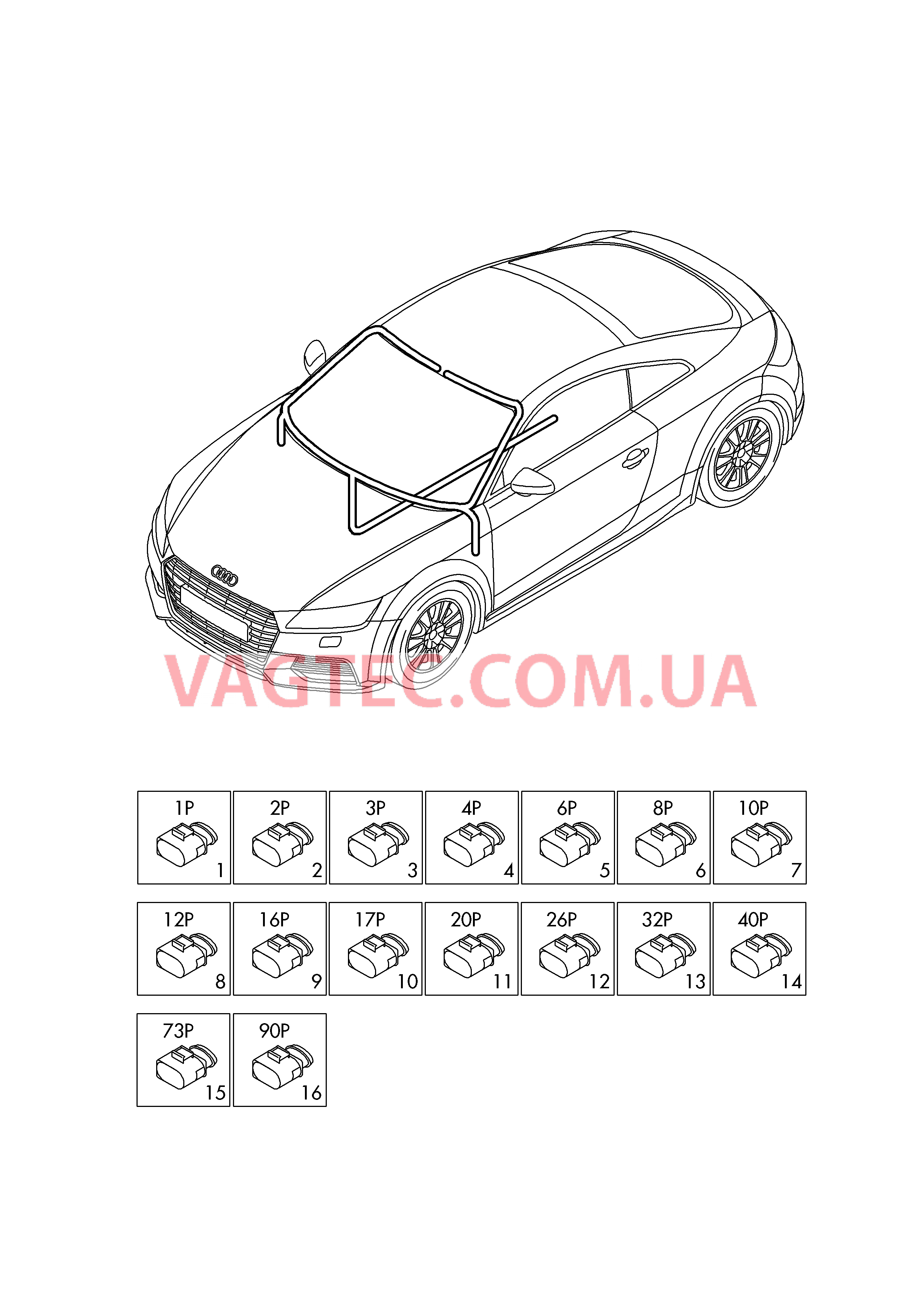 Детали не в сборе Жгут проводов для салона                       Область:  для AUDI TT 2016