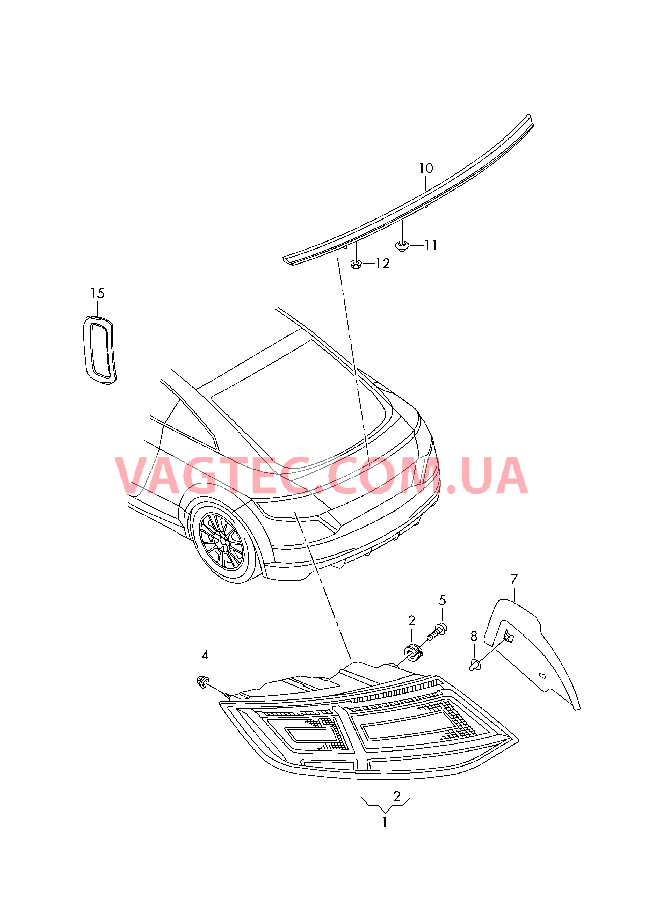 Задний фонарь Верхний стоп-сигнал  для AUDI TT 2017
