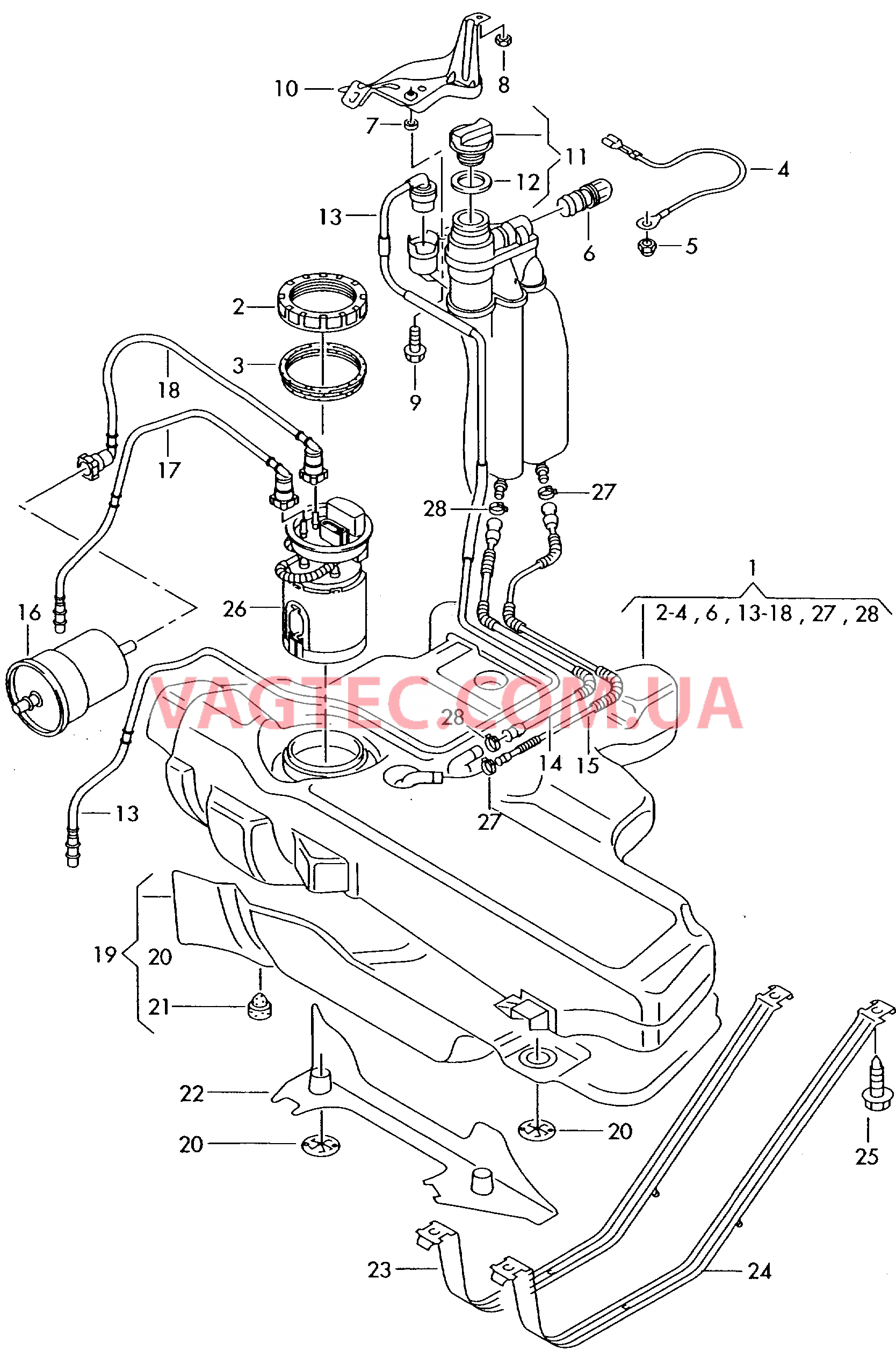 Бак, топливный  для AUDI TT 2000