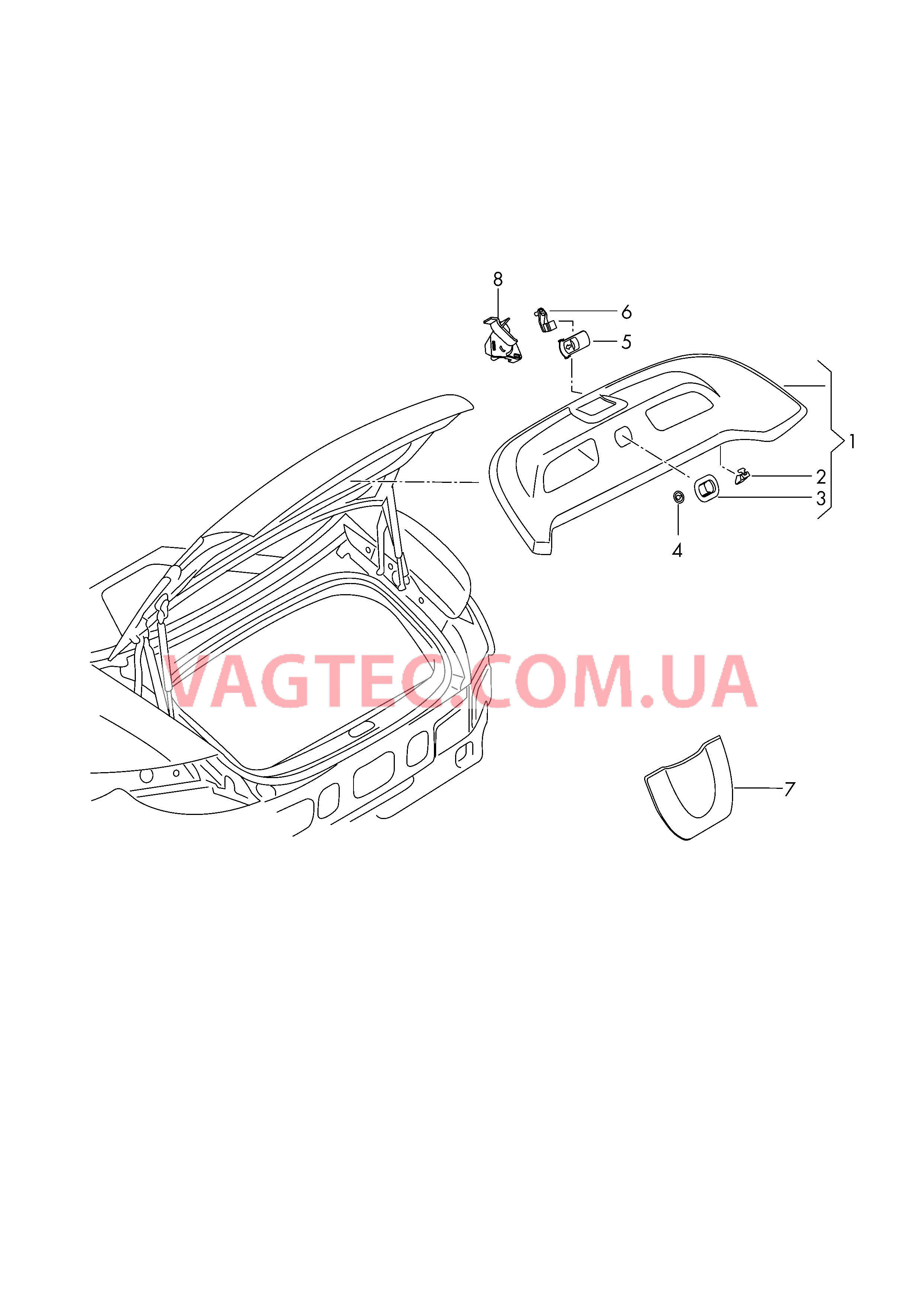 Облицовка крышки багаж. отсека  для AUDI TT 2018