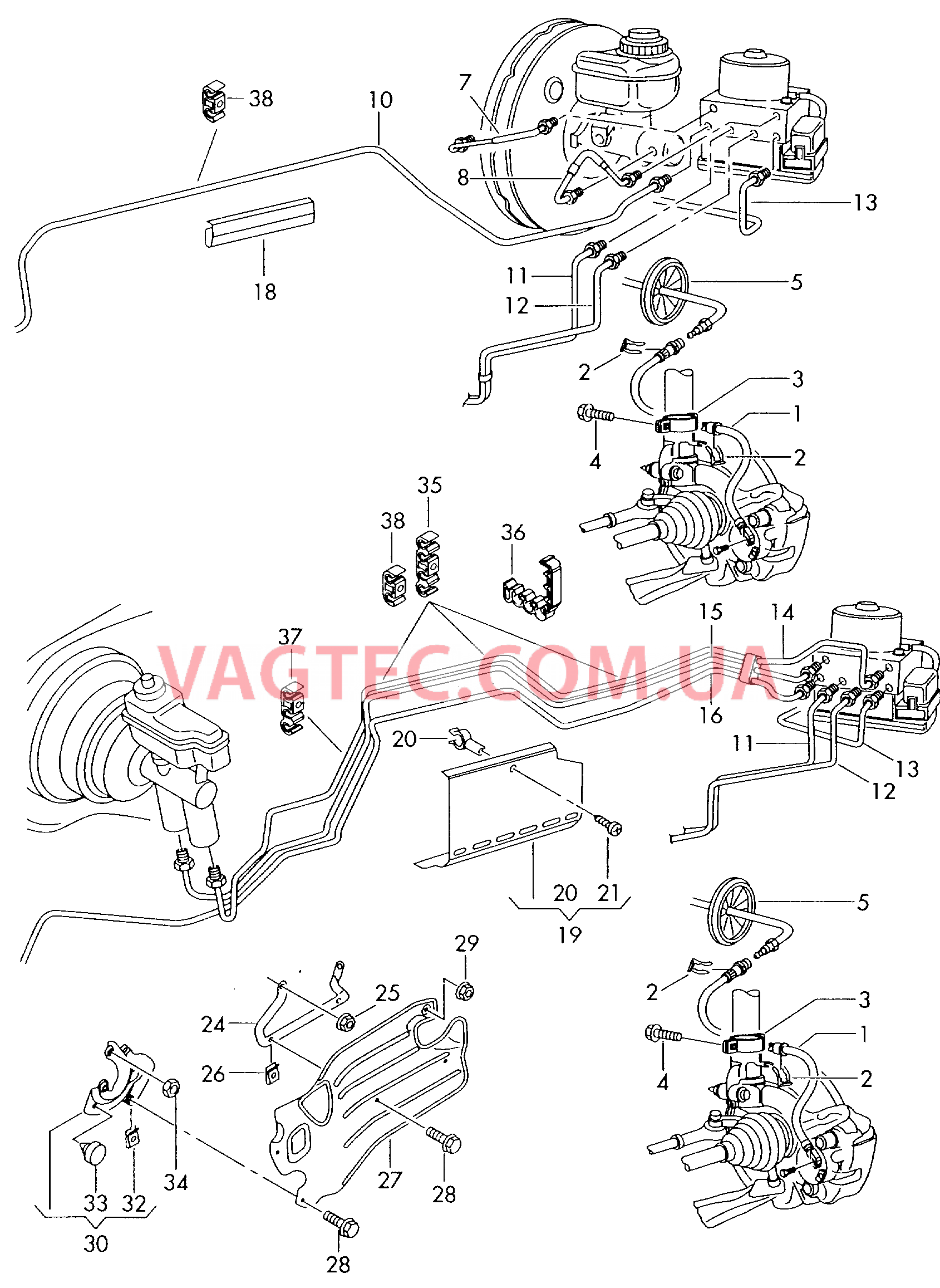 Тормозная трубка Тормозной шланг   F 8N-2-014 301>>* для AUDI TT 2001
