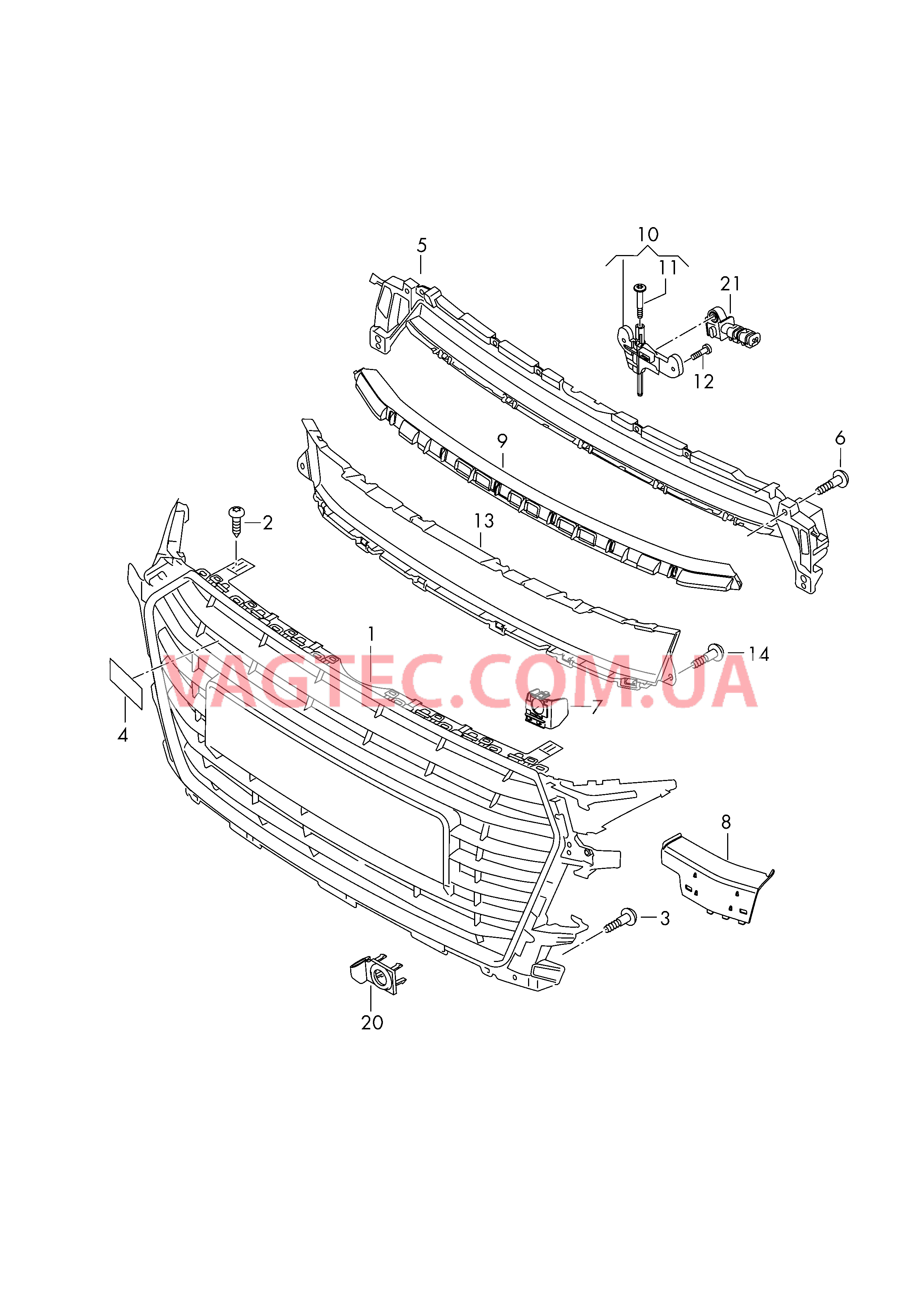 Решётка радиатора  для AUDI TT 2016