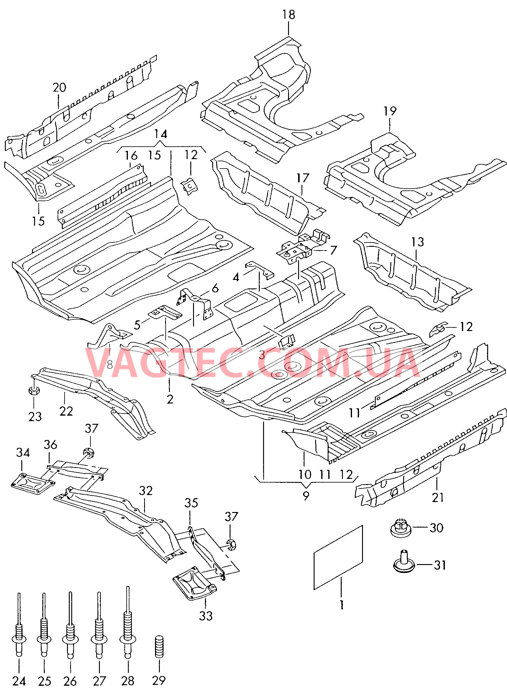 Панель пола  для AUDI TT 2004