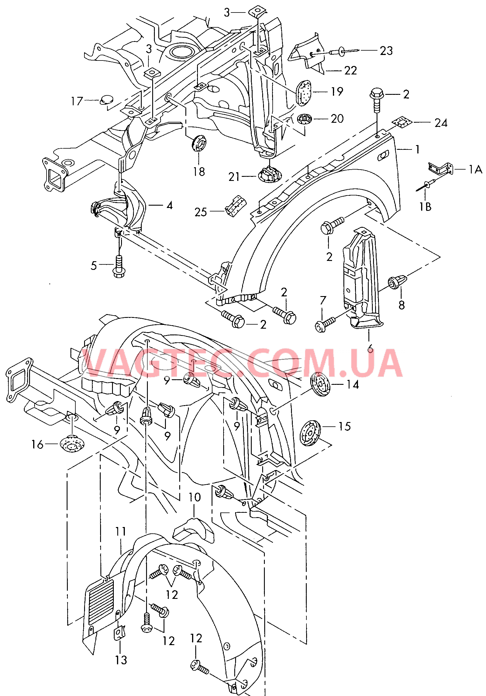Крыло Пластик локера колесной арки  для AUDI TT 2001