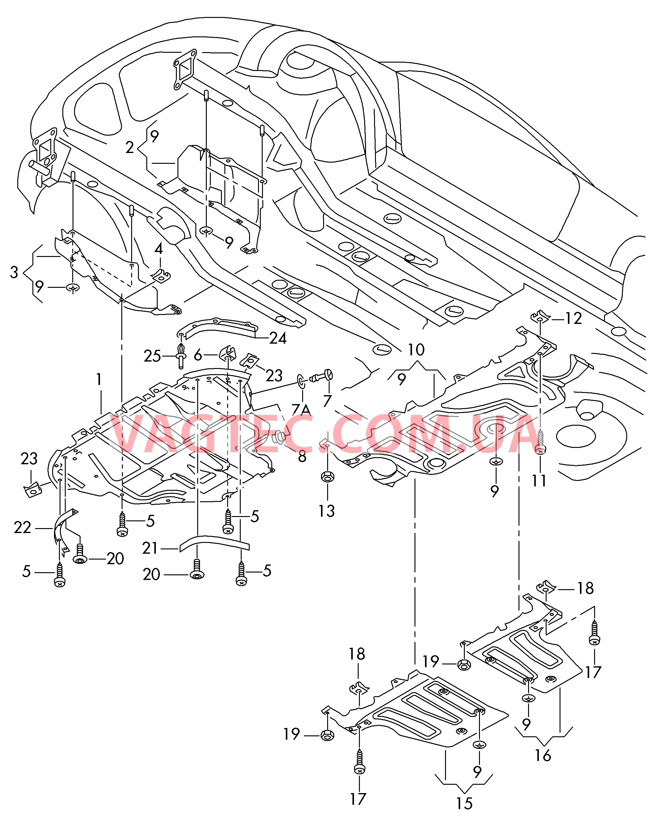 Облицовка топливного бака  Шумоизоляция Защитный кожух клинового ремня Защита картера двигателя  для AUDI TT 2004