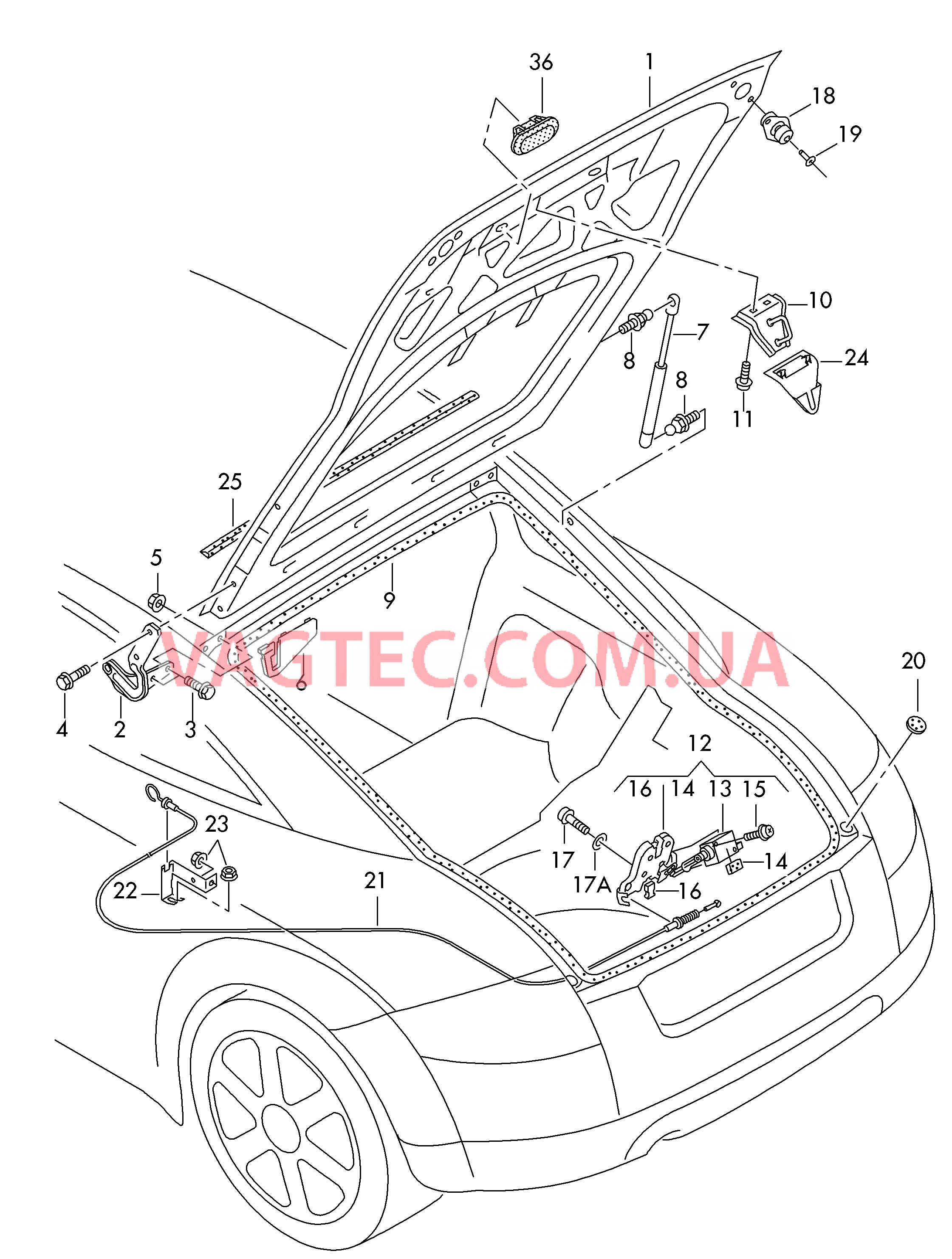 Крышка багажного отсека  для AUDI TT 2001